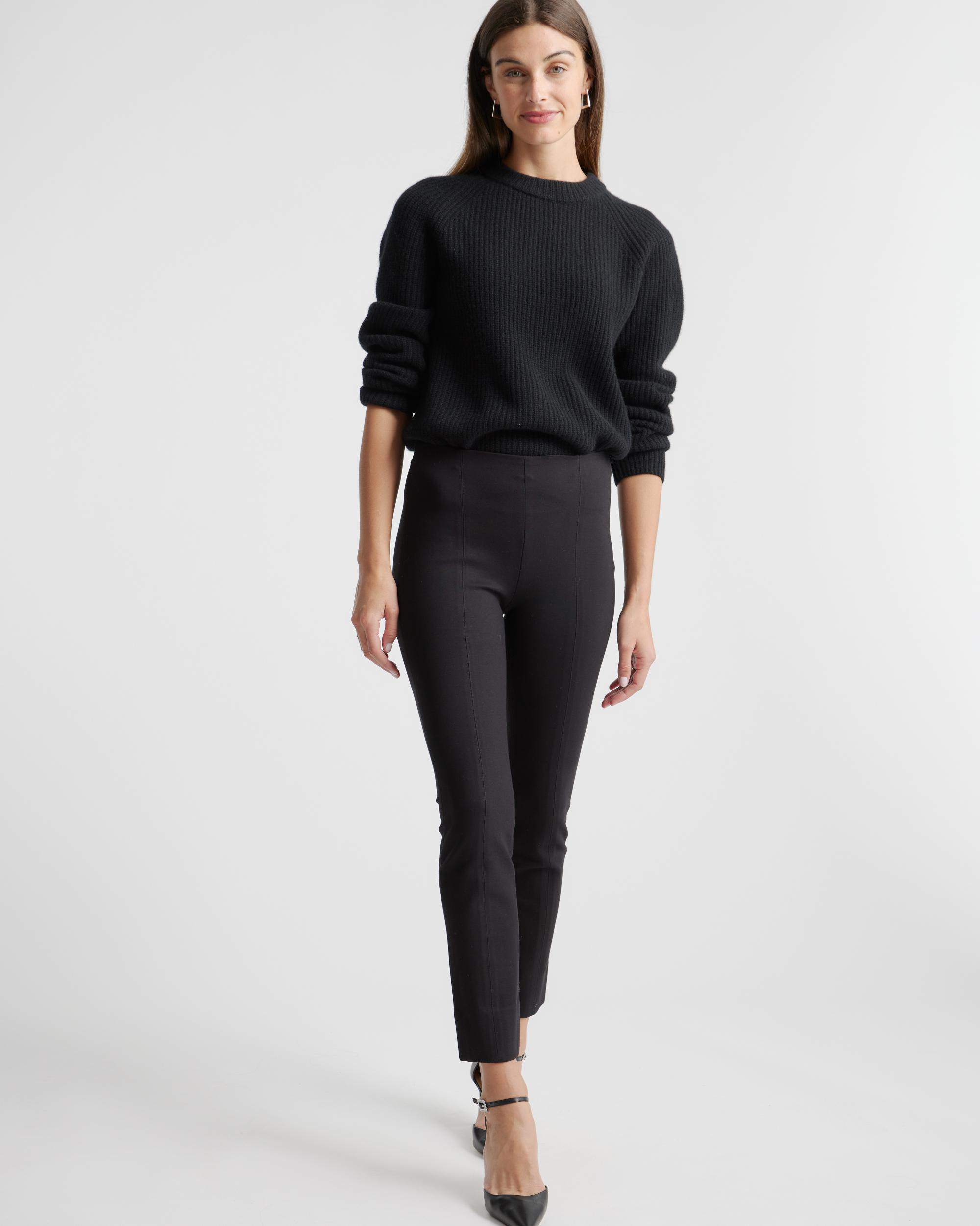 Quince | Women's Ultra-Stretch Ponte Pintuck Ankle Pants Rayon Product Image