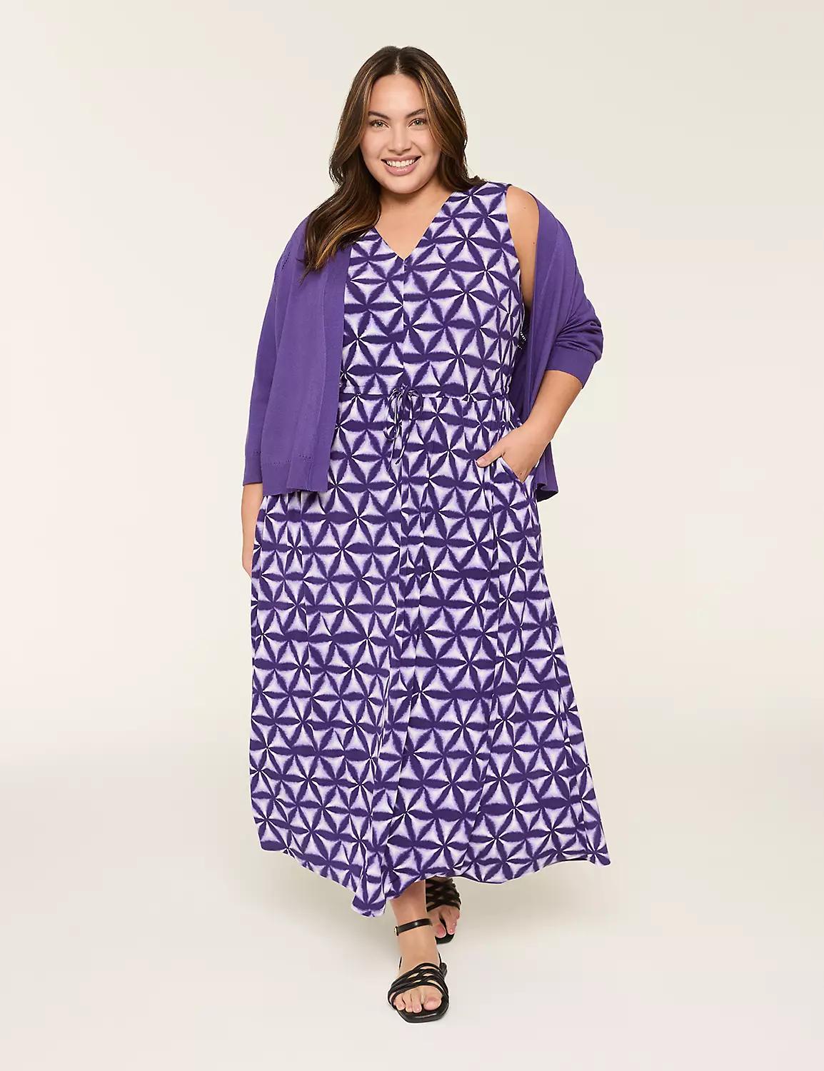 Swing Tie-Waist Jersey Maxi Dress Product Image