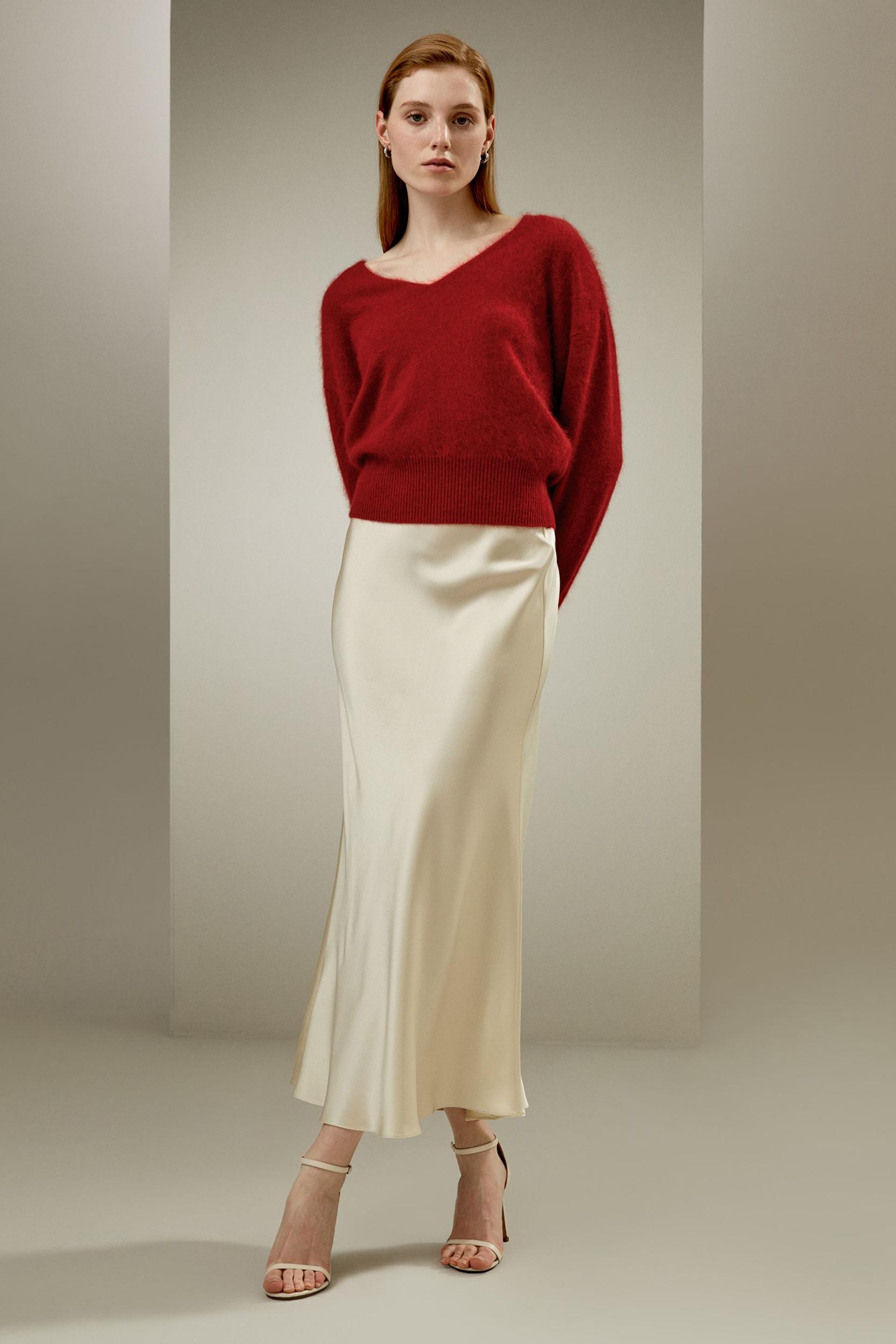 LILYSILK Skirt Silk Long - for Women - Lily White Luxurious Silk Charmeuse - Luxurious Flare Hem Skirt Petite 8 Product Image