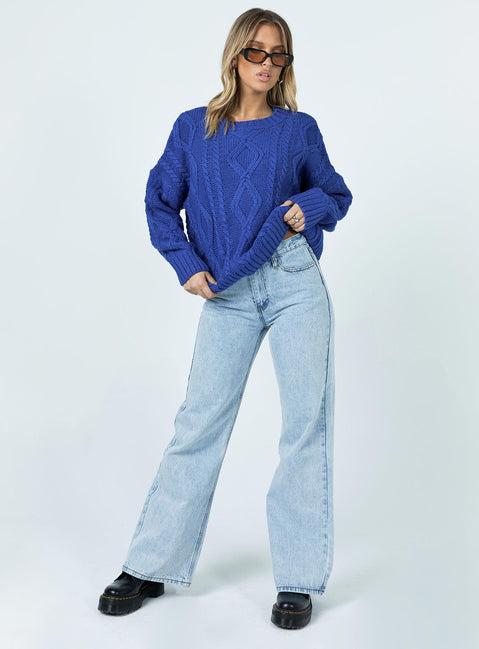 Anaya Oversized Sweater Monday Blues Product Image