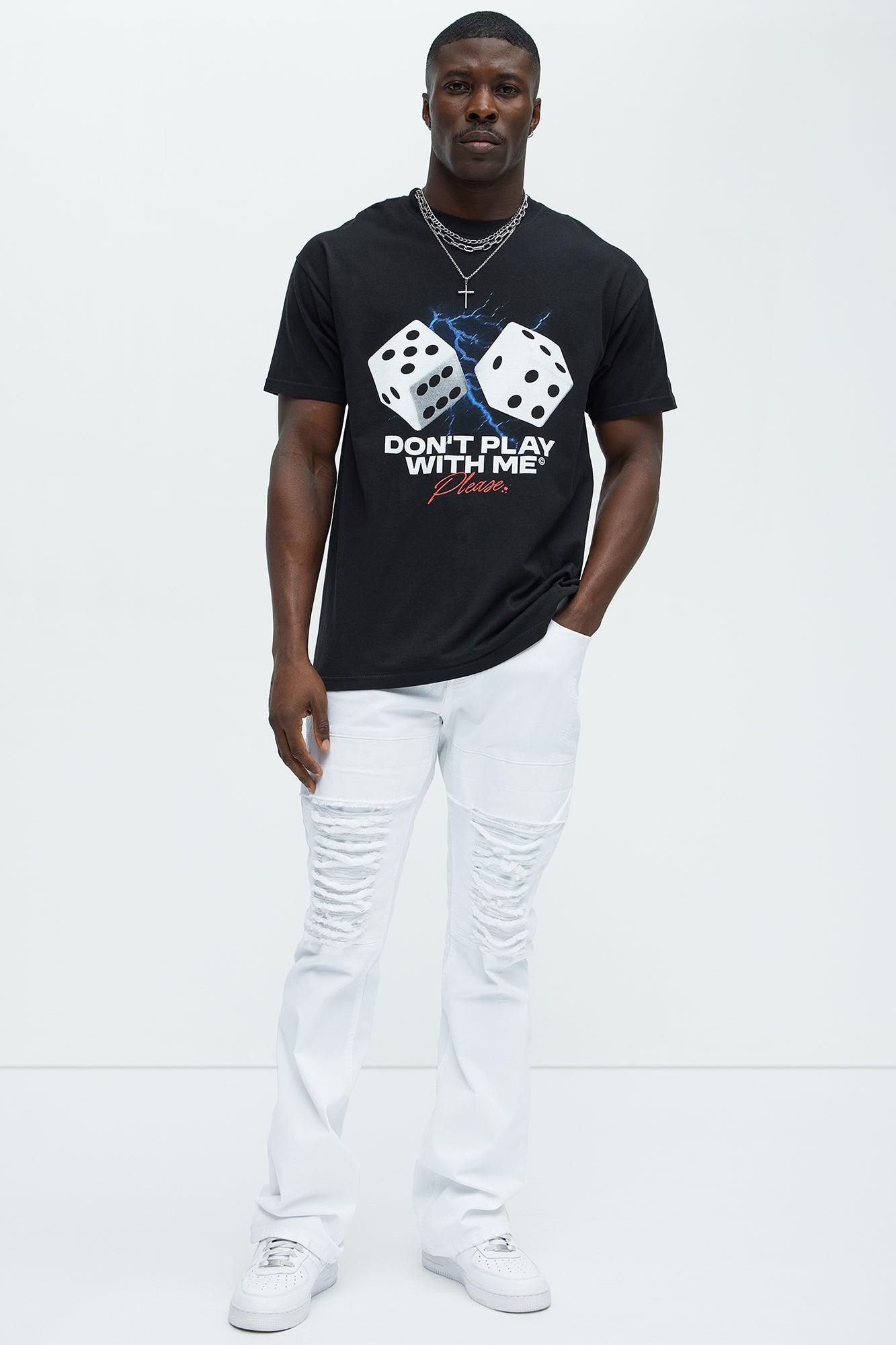 Reel It In Stacked Slim Flare Jeans - White Product Image