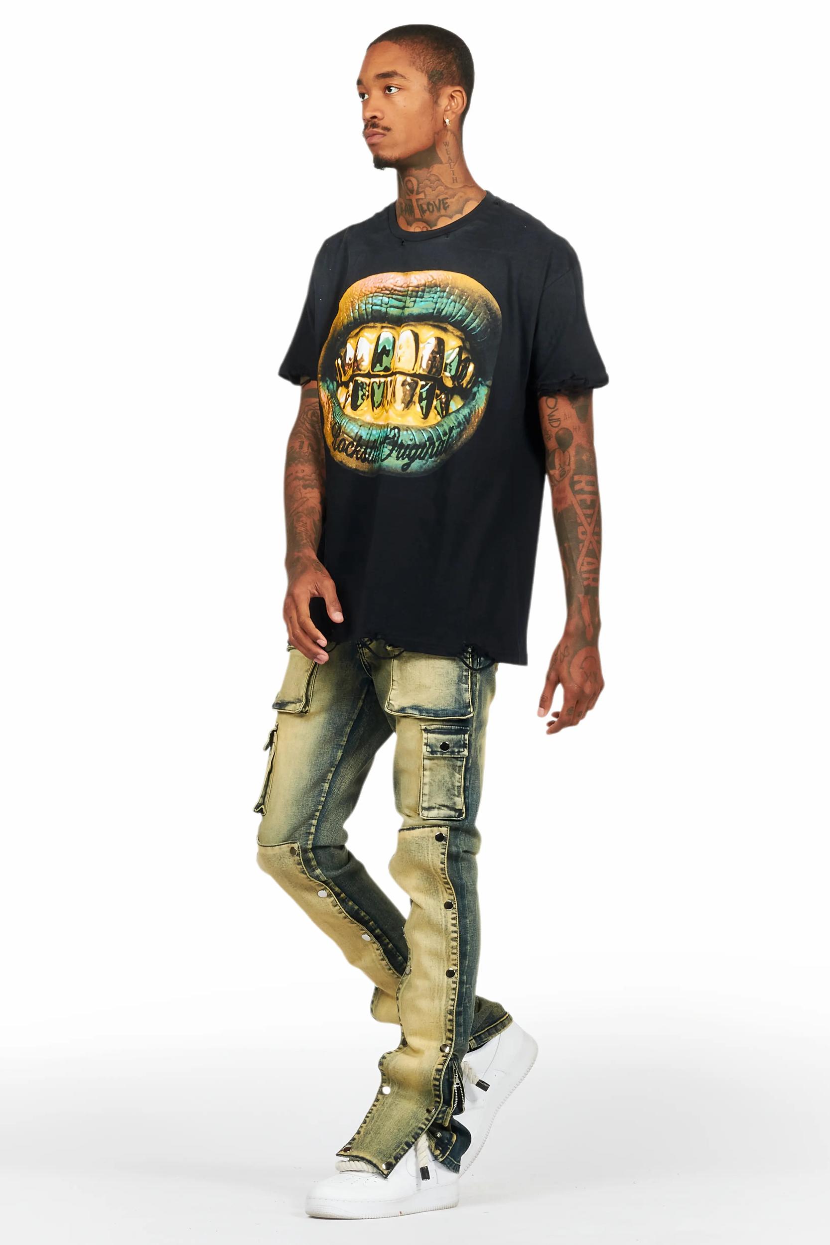 Santana Tint Wash Stacked Flare Jean Male Product Image