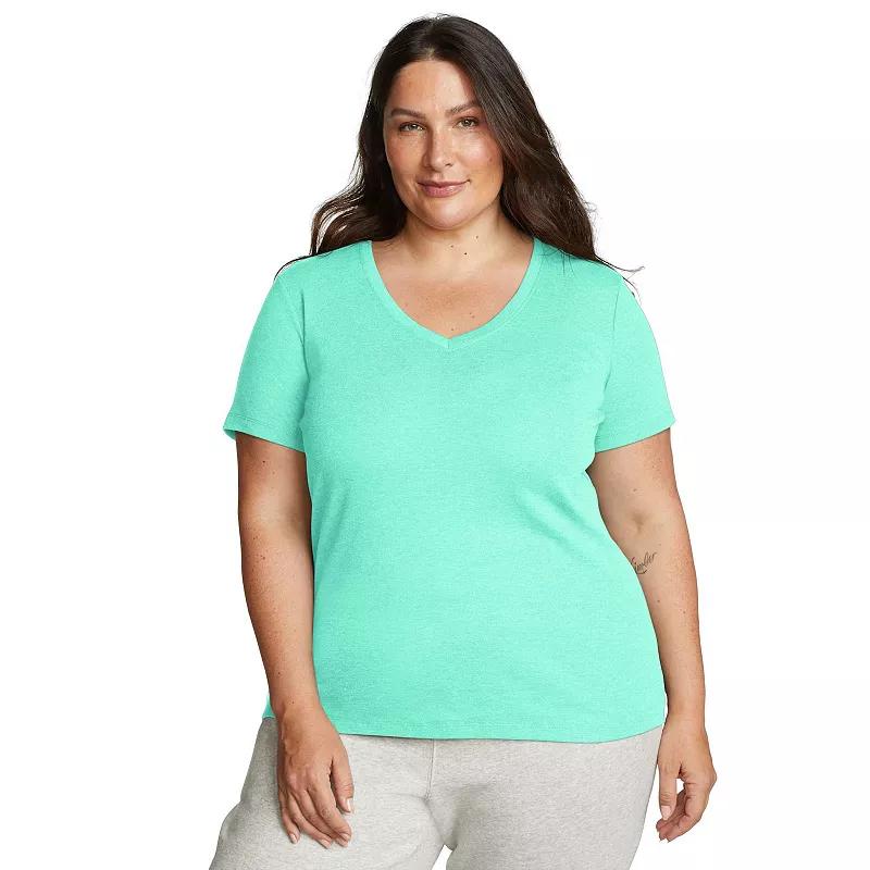 Plus Size Eddie Bauer Short Sleeve Favorite V-Neck Tee, Womens Product Image