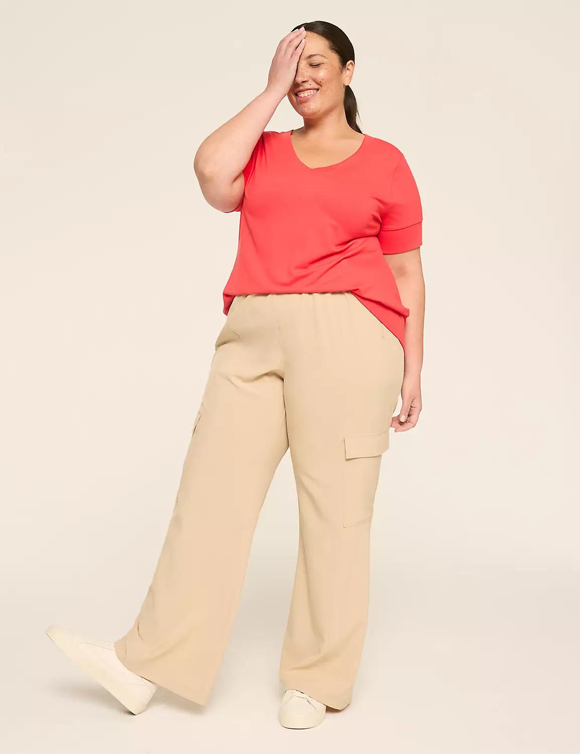 LIVI French Terry Short-Sleeve V-Neck Sweatshirt Product Image