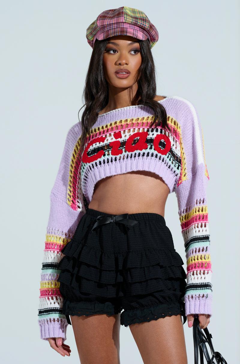 CIAO KNITTED CROPPED SWEATER Product Image