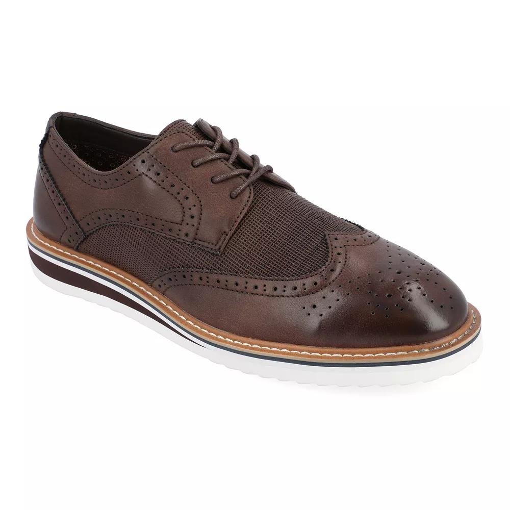 VANCE Warrick Mens Wingtip Derby Shoes Brown Product Image