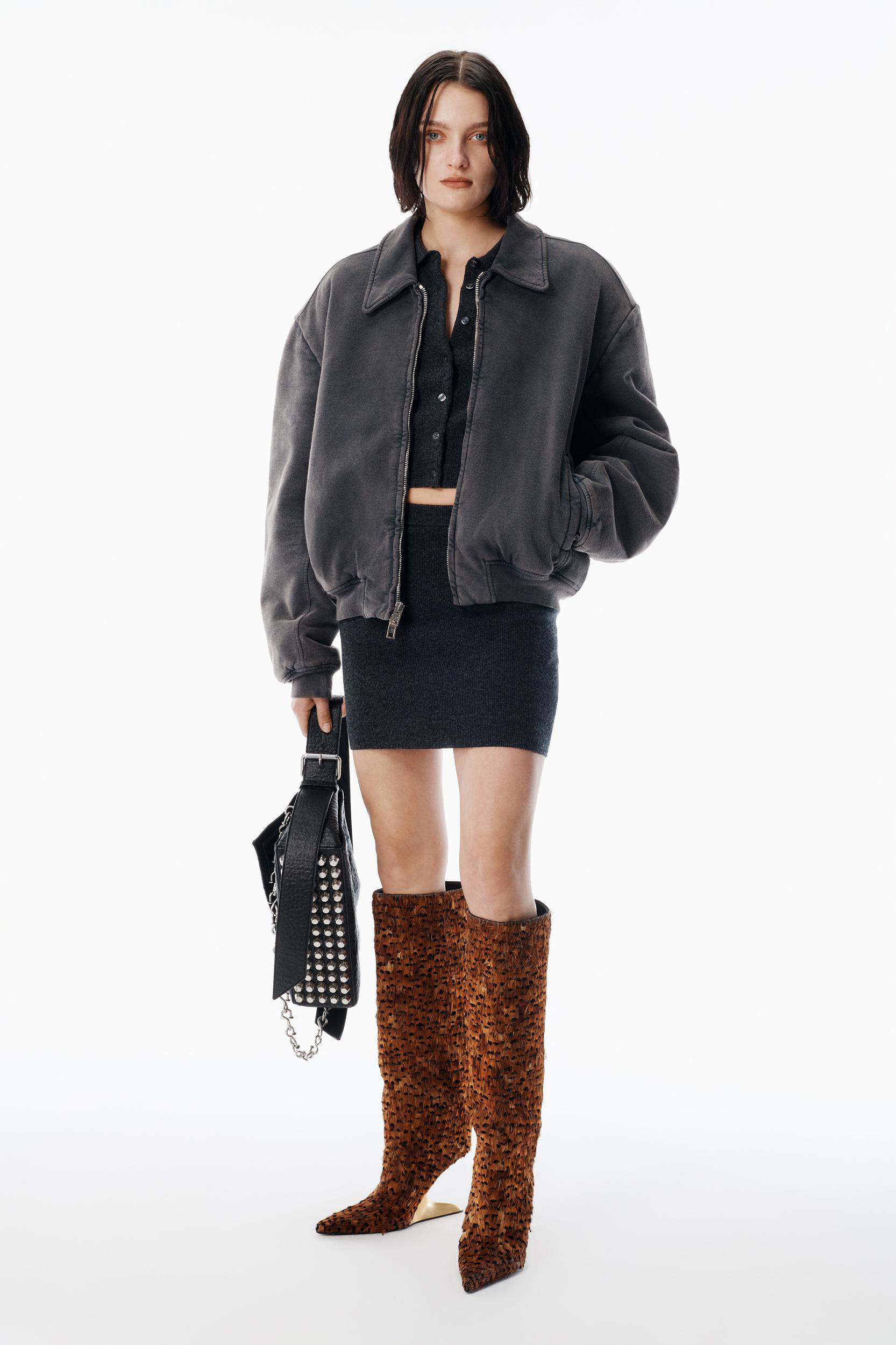 Grey Organic Terry Moto Jacket Product Image