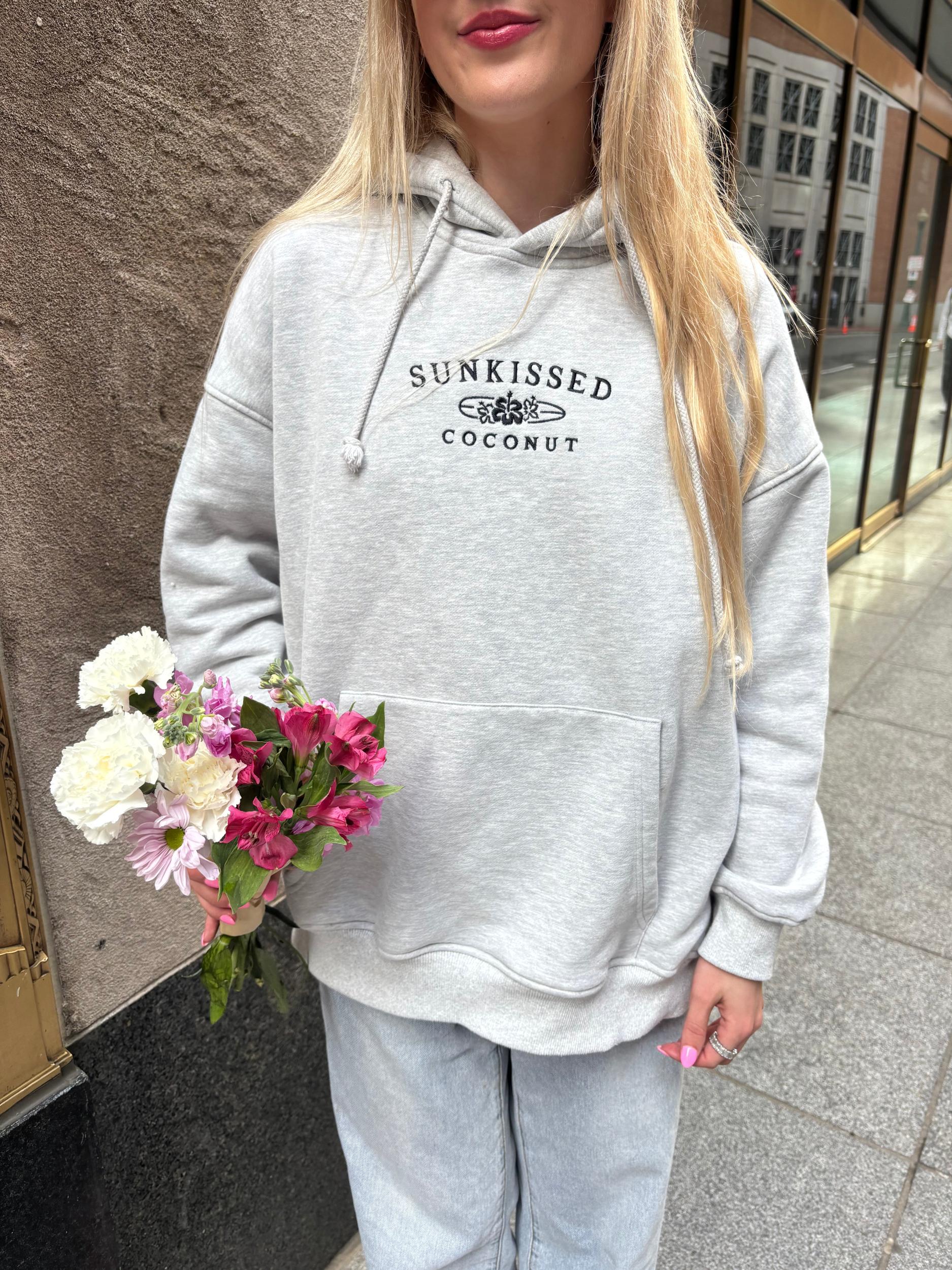 Afternoon Grey Sunkissedcoconut Embroider Hoodie Product Image