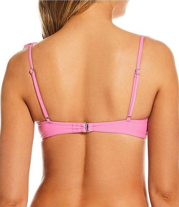 Gianni Bini Fabric Rosette V-Scoop Front High Leg Swim Bottom Product Image