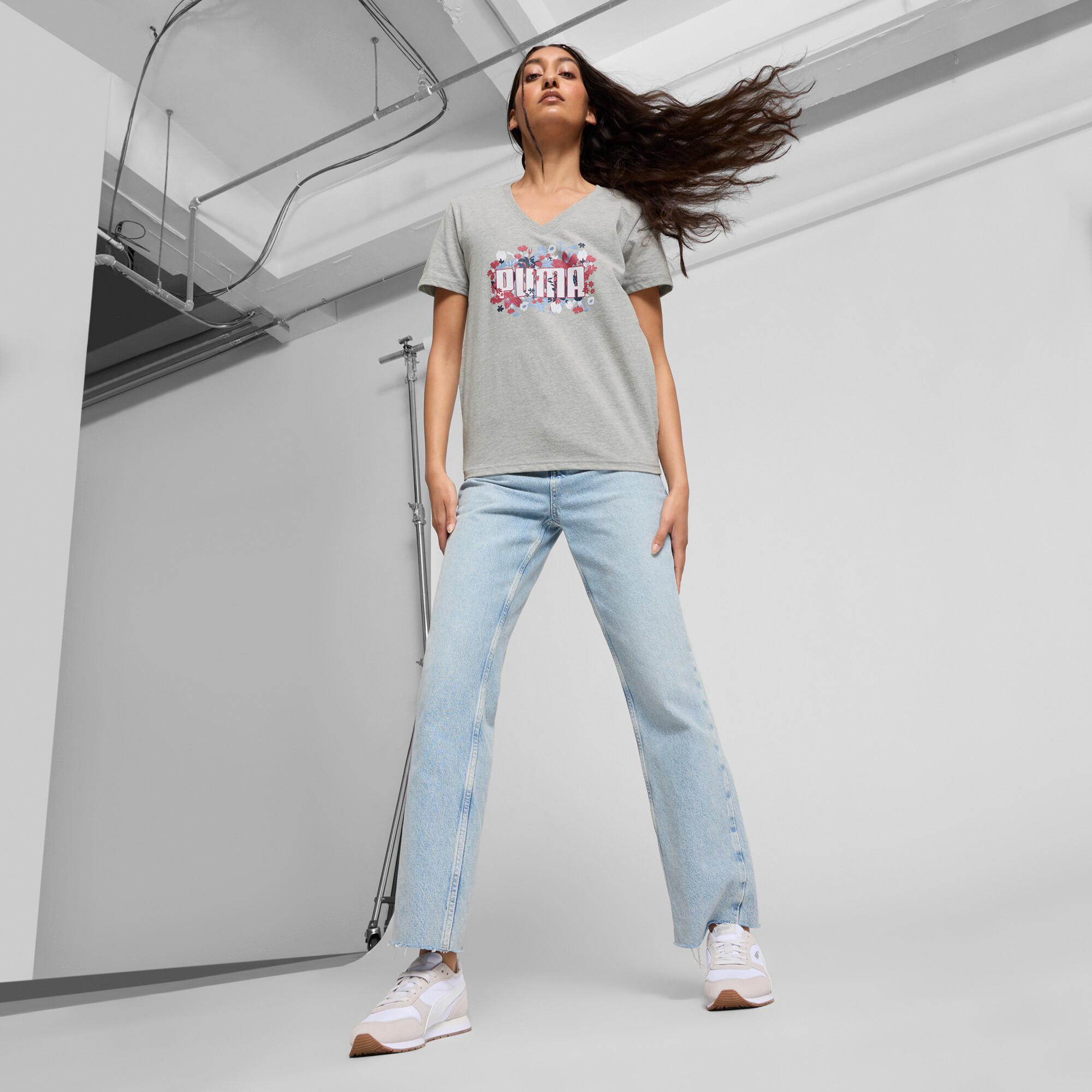 PUMA GRAPHICS Floral Women's T-Shirt in Grey Product Image