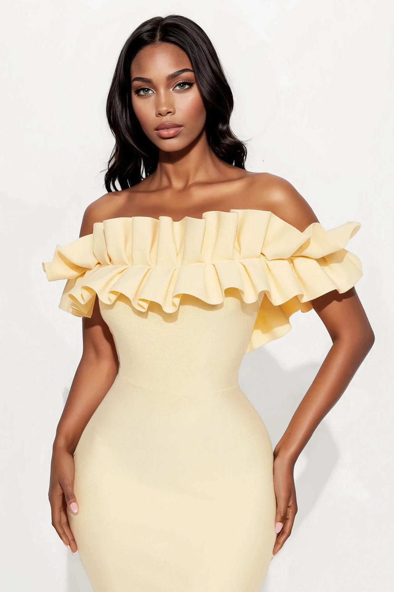 Statements Like This Midi Dress - Butter Yellow Product Image