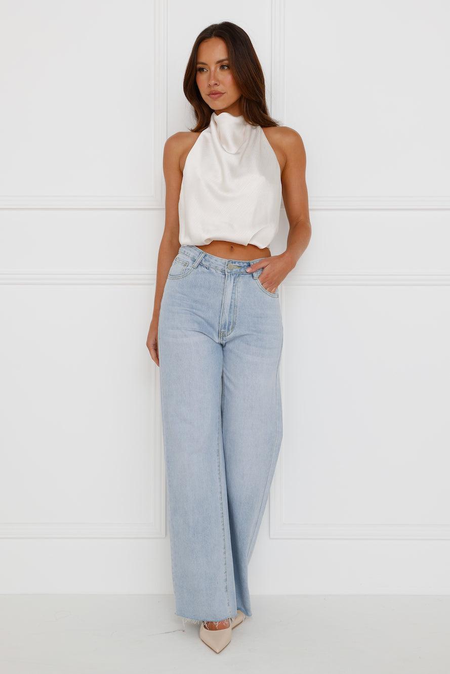 Pippin Satin Halter Crop Top Champagne Product Image