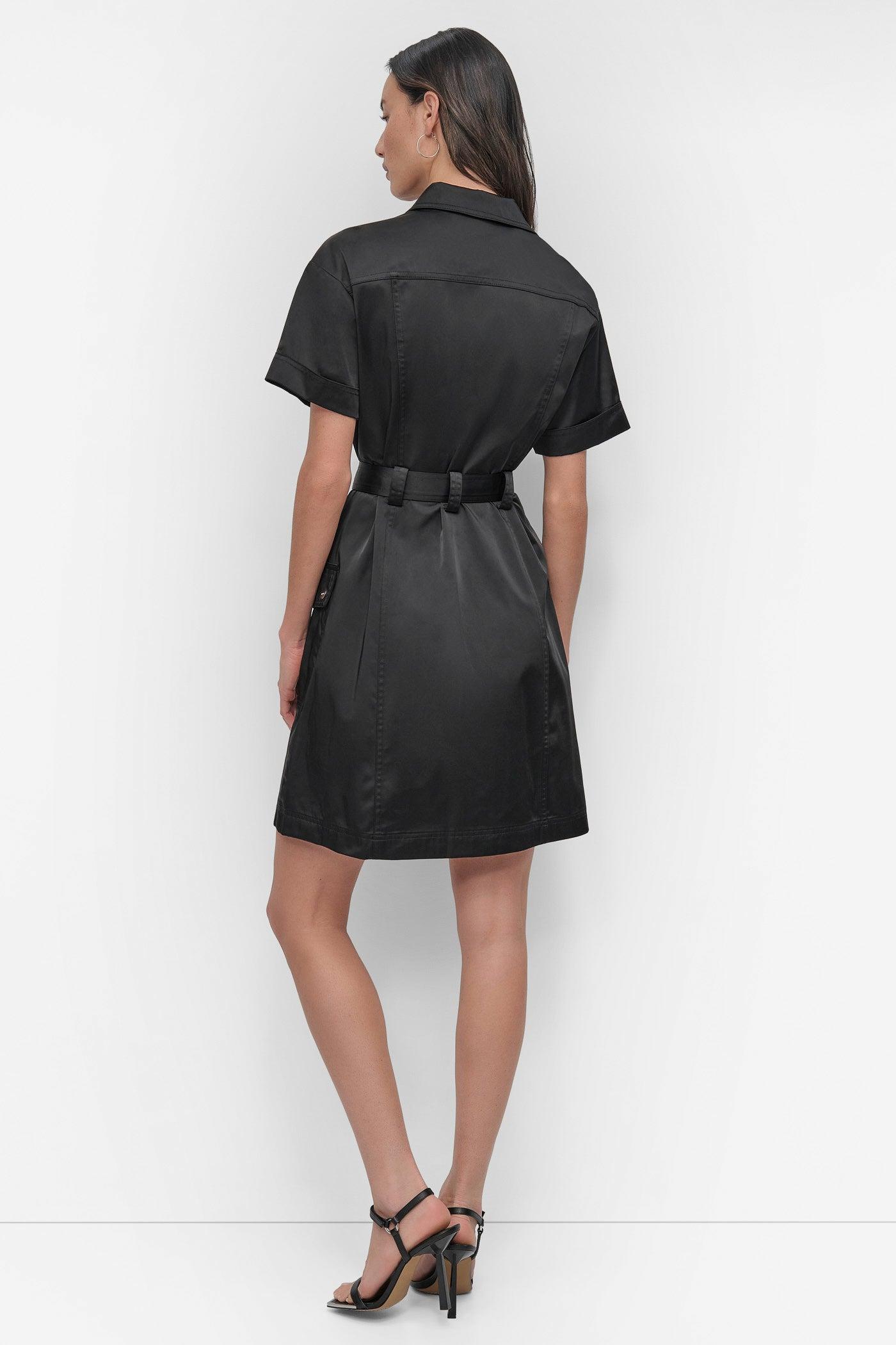 SHIRT DRESS WITH FRONT ZIPPER Product Image