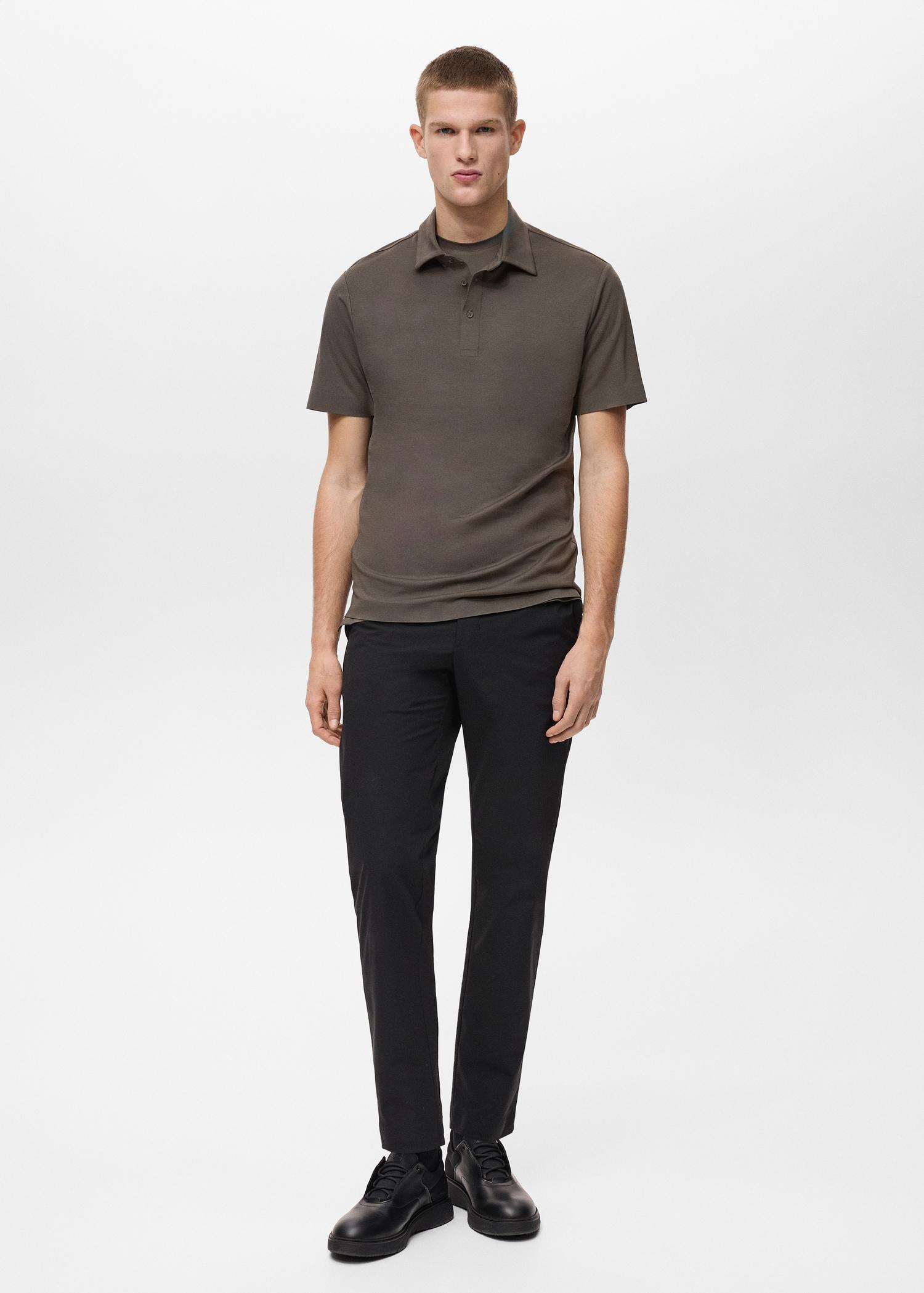 COOLMAX® slim-fit polo shirt - Men | MANGO USA Product Image