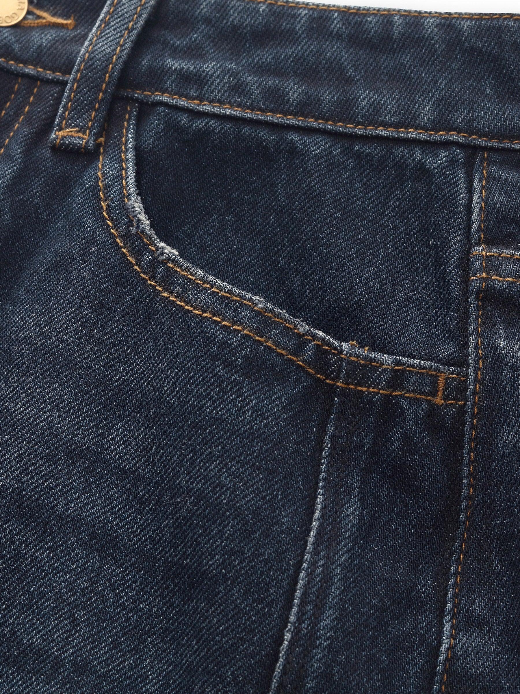 Denim Adjustable Waist Women Wide Leg Jeans Product Image