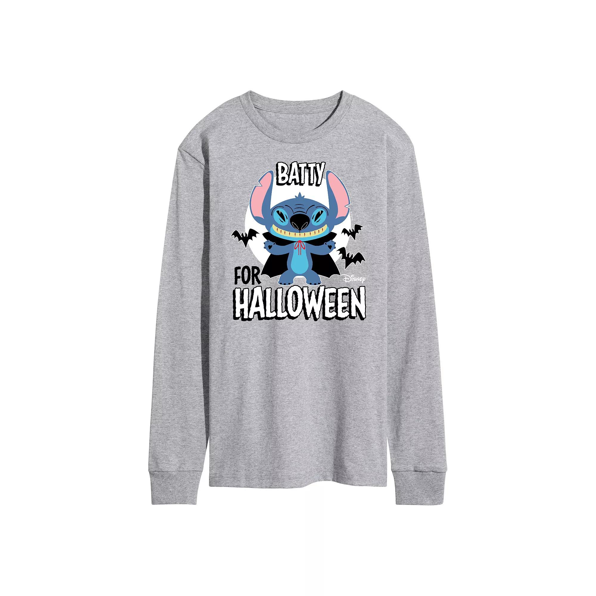 Disney's Lilo & Stitch Men's Batty For Halloween Long Sleeve Tee,  Product Image