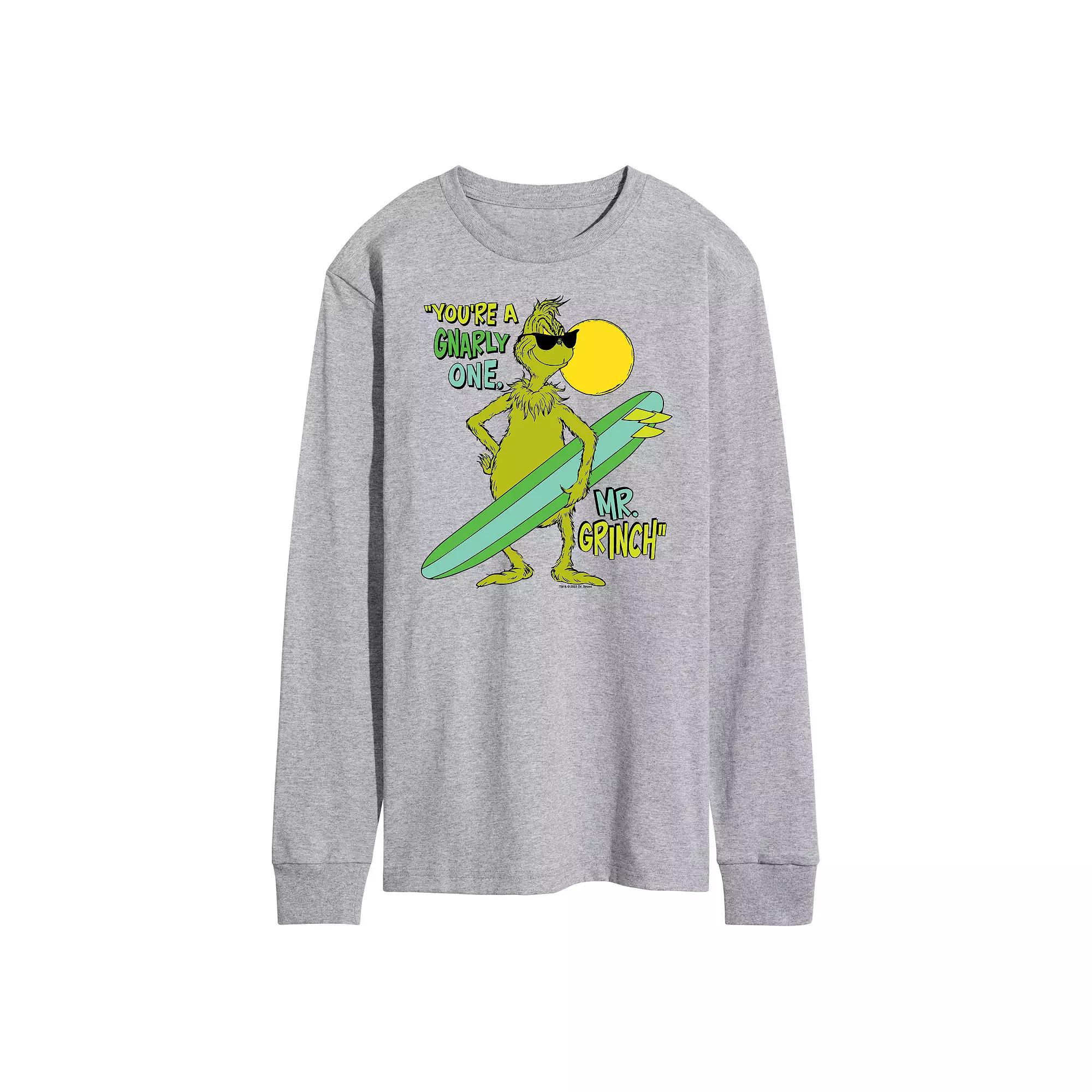 Men's Dr. Seuss The Grinch You're A Gnarly One Long Sleeve Graphic Tee,  Product Image