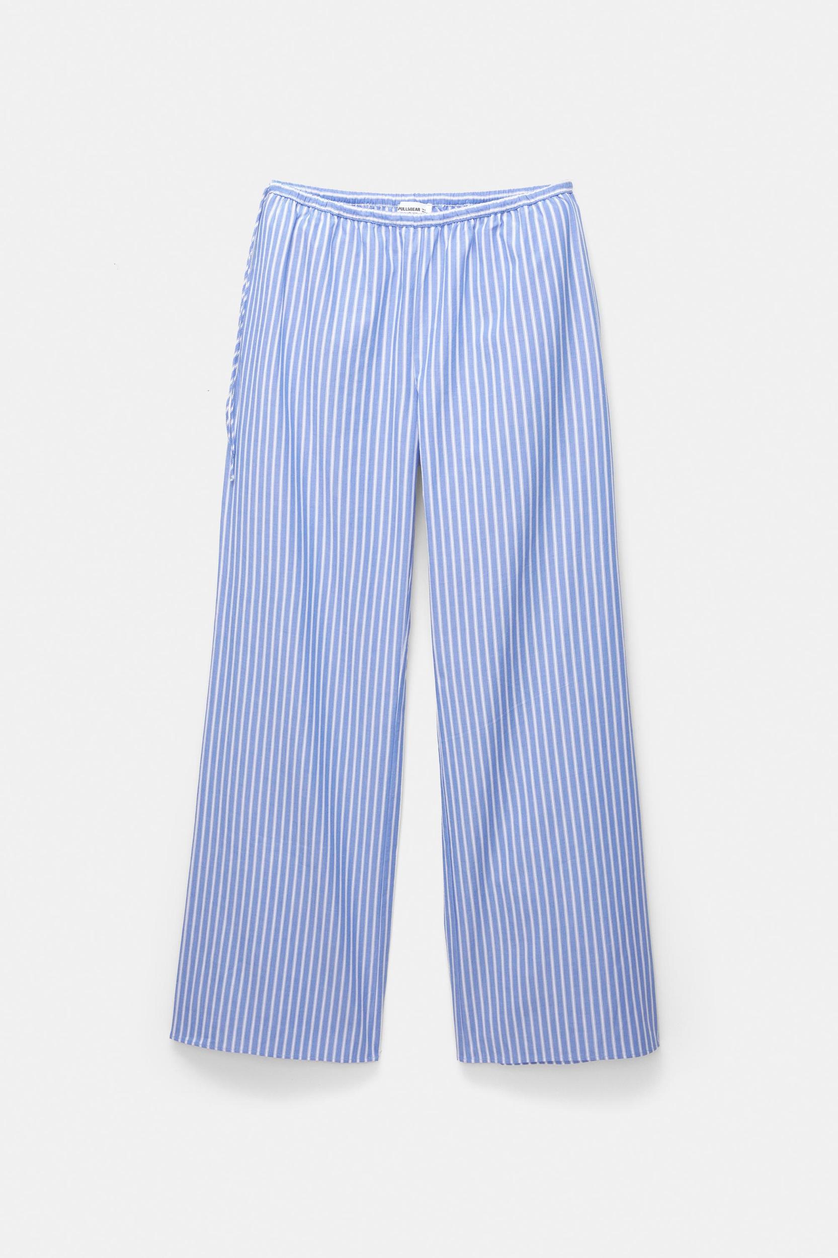 Striped pajama-style pants Product Image
