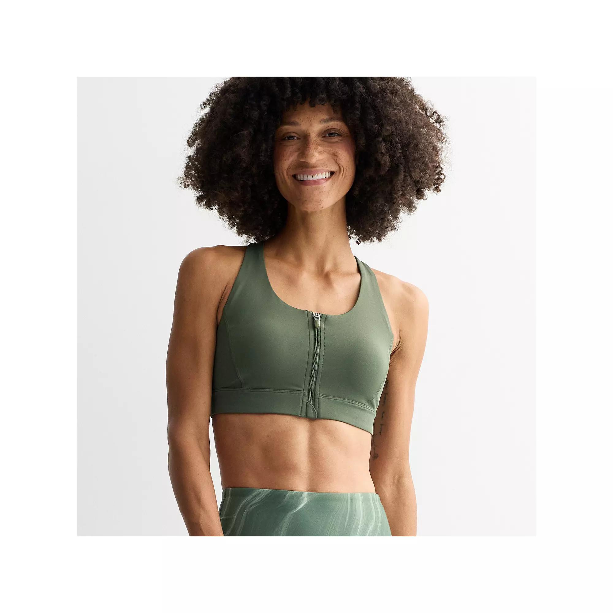 Women's Tek Gear® Ultrastretch Medium Support Zip Front Sports Bra,  Product Image