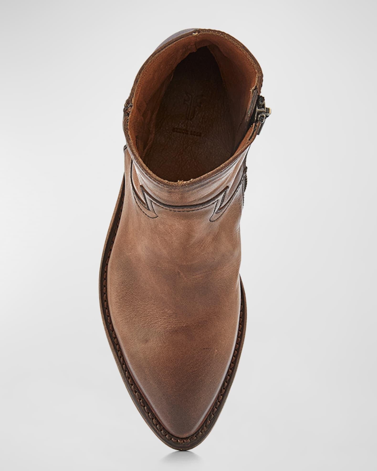 Billy Leather Zip Western Booties Product Image