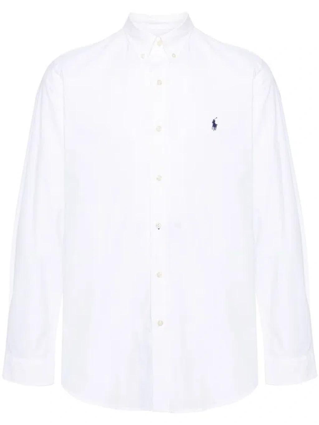 POLO RALPH LAUREN Long-sleeved Button-down Shirt With Tailored Fit In White Product Image