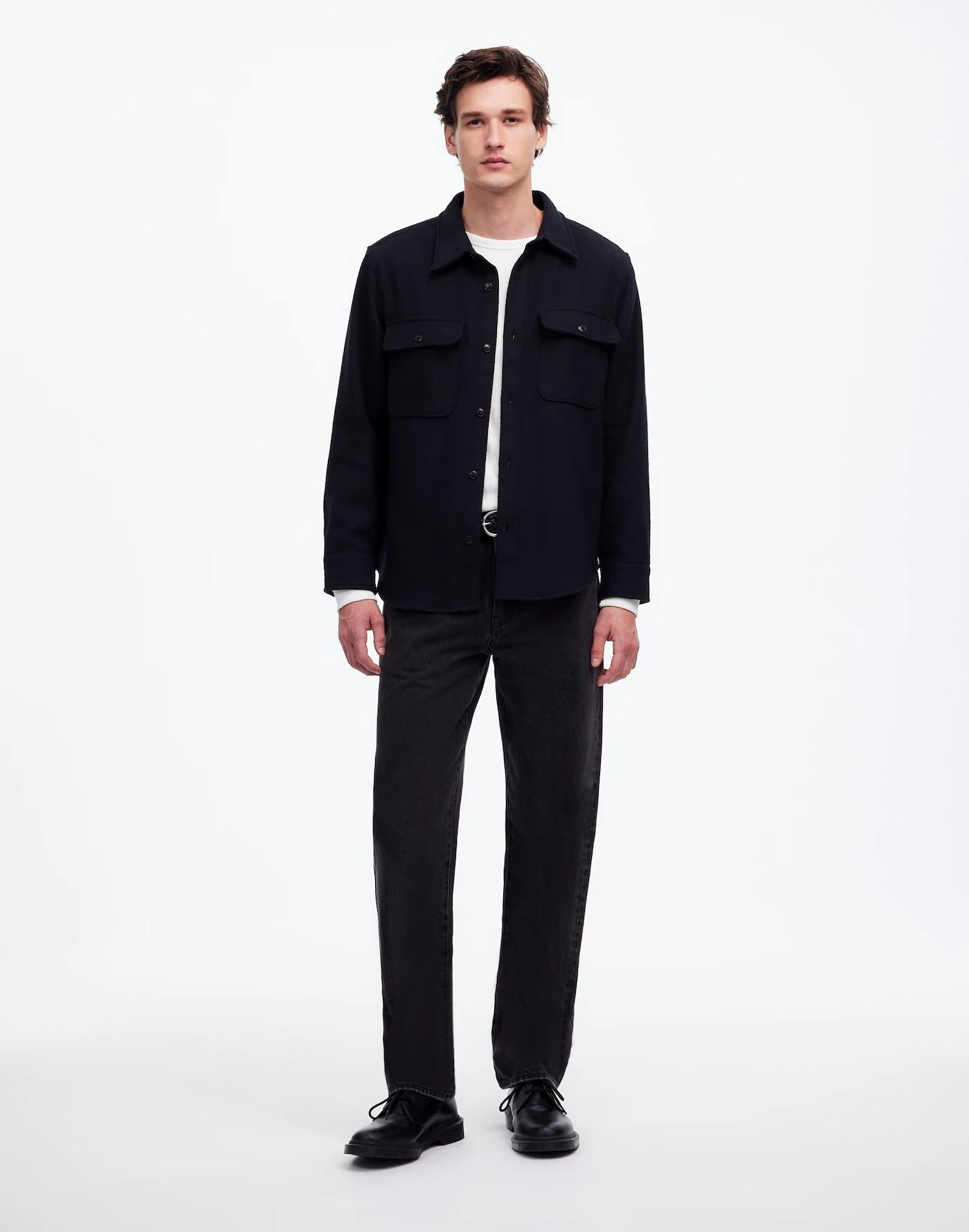 Brushed Easy Shirt-Jacket in Italian Fabric Product Image