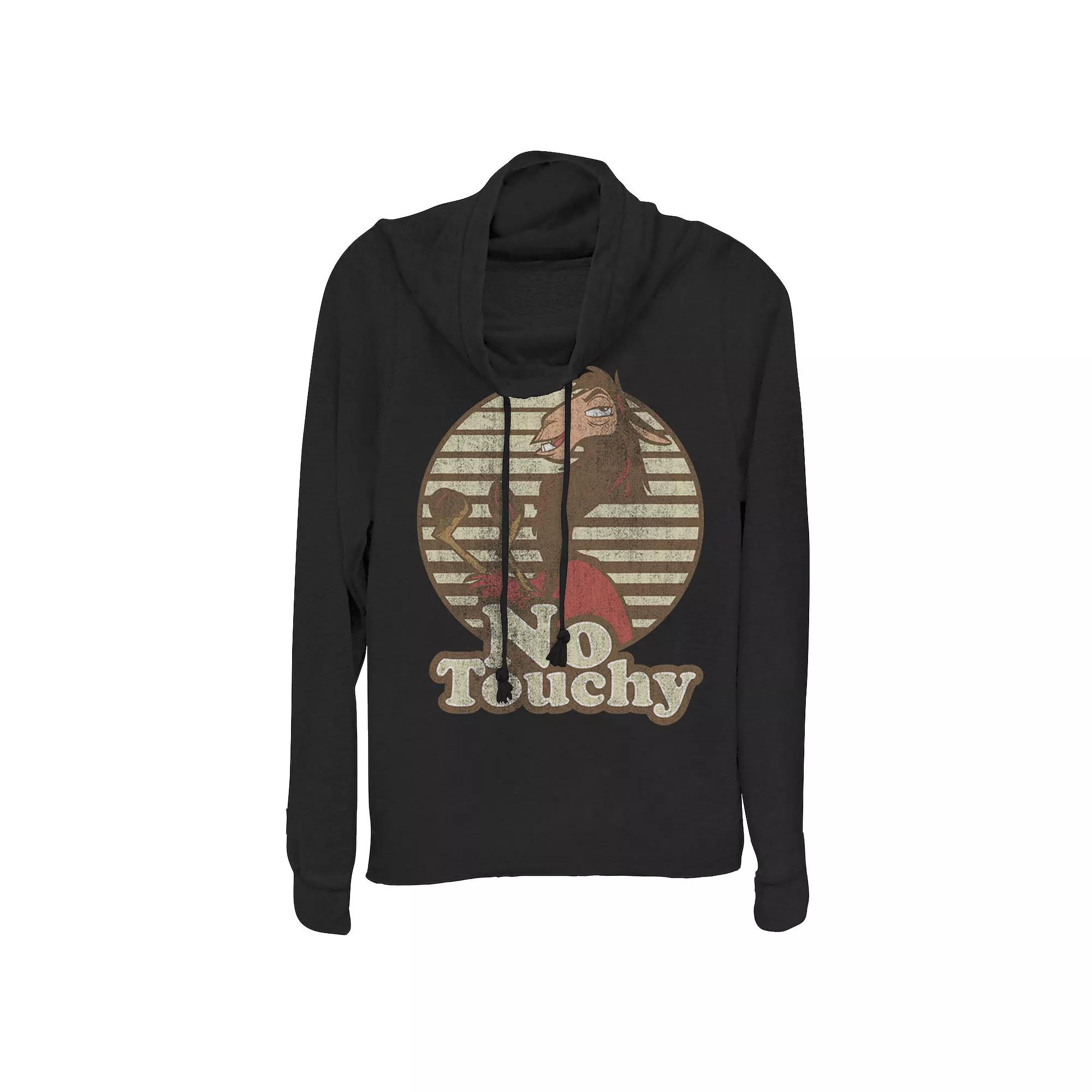 Disney's Emperor's New Groove Kuzco Llama No Touchy Juniors' Cowlneck Graphic Lightweight Long Sleeve, Girl's,  Product Image