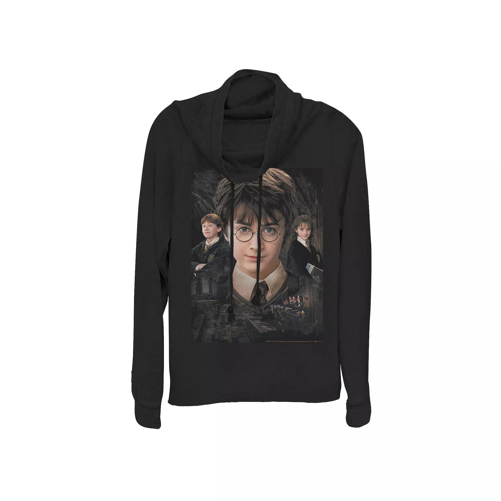 Juniors' Harry Potter Chamber Of Secrets Ron & Hermione Graphic Cowlneck Graphic Lightweight Long Sleeve, Girl's,  Product Image