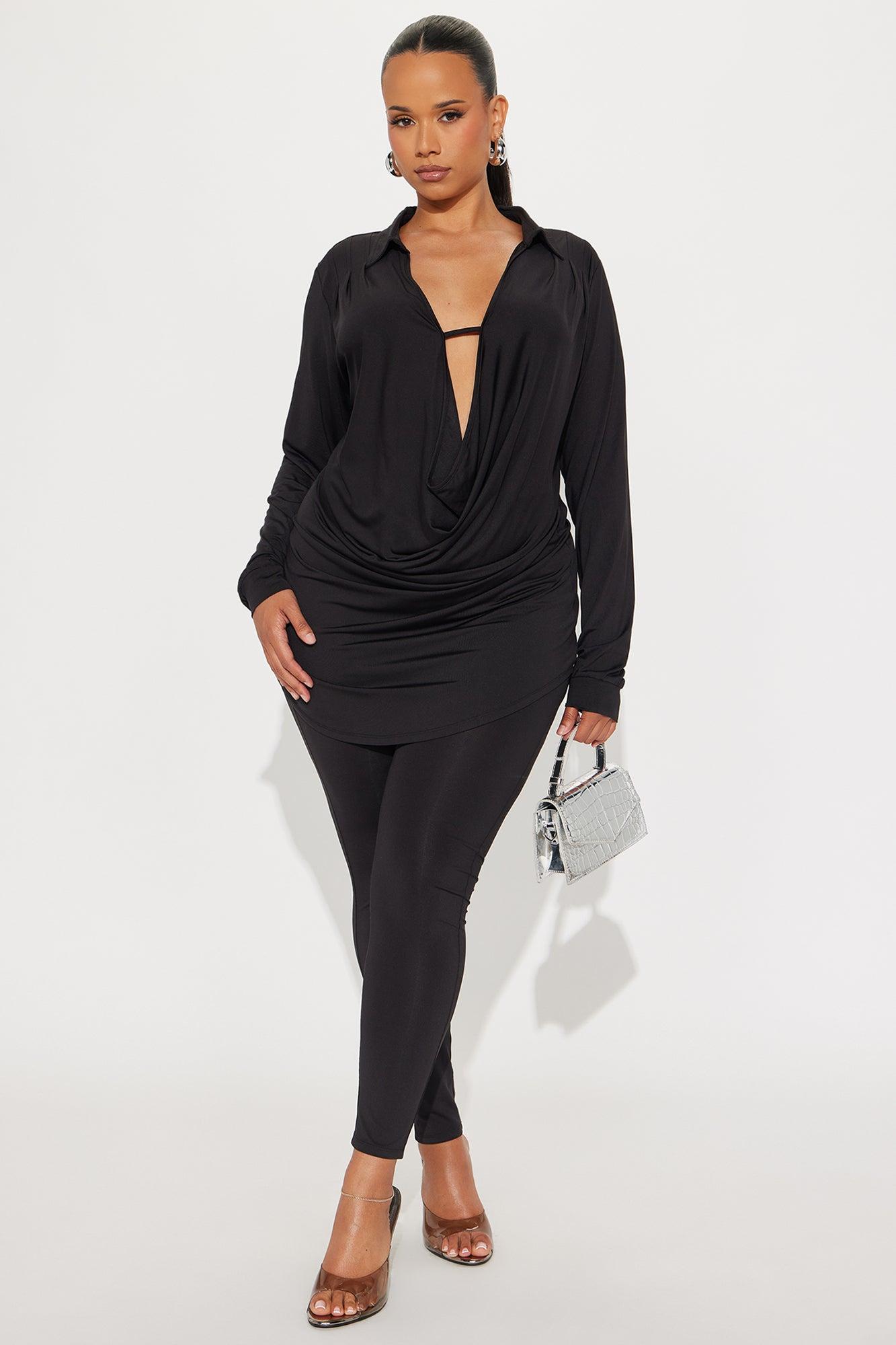 Monique Cowl Neck Legging Set - Black Female Product Image