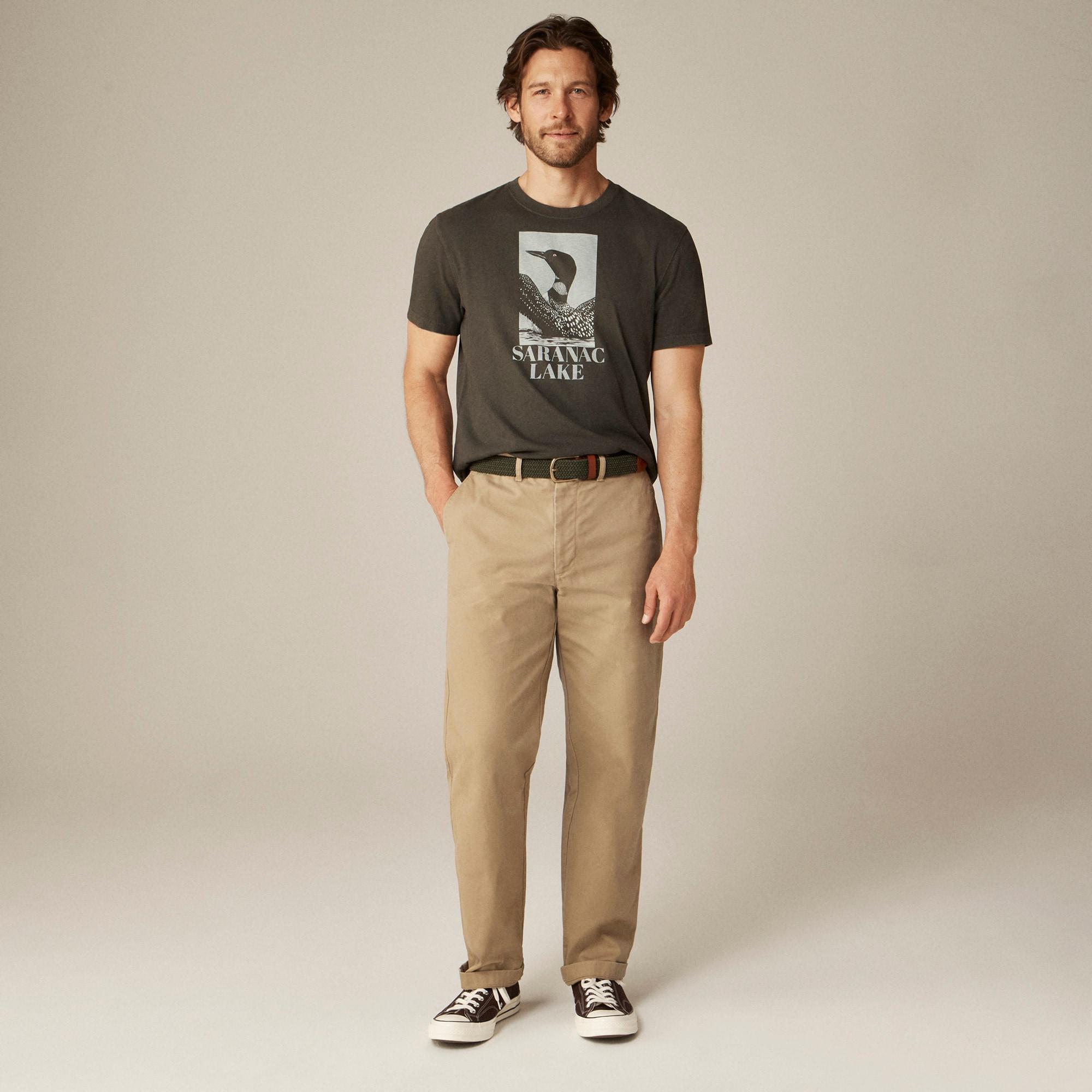 Vintage-wash cotton "Saranac" graphic T-shirt Product Image