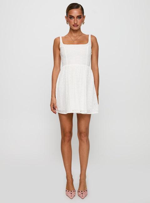 Cartmel Embroidered Mini Dress White Product Image