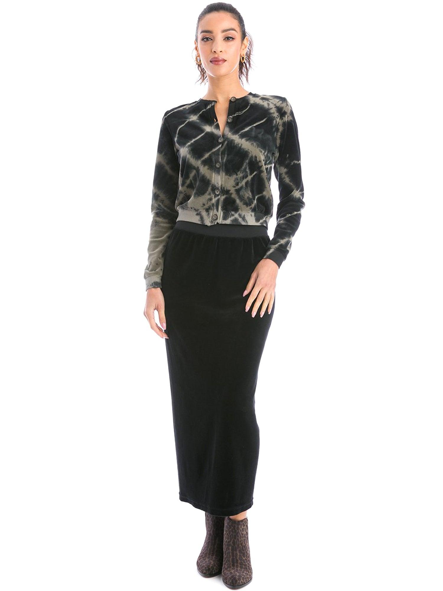 Hard Tail Velour Easy Fit Column Skirt (V-174) Product Image