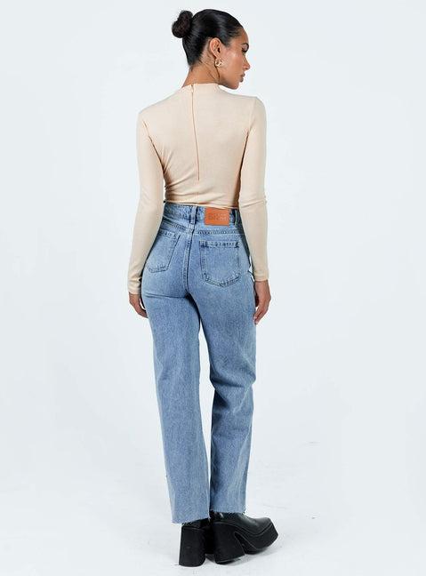 Thorne High Rise Straight Leg Jeans Denim Product Image