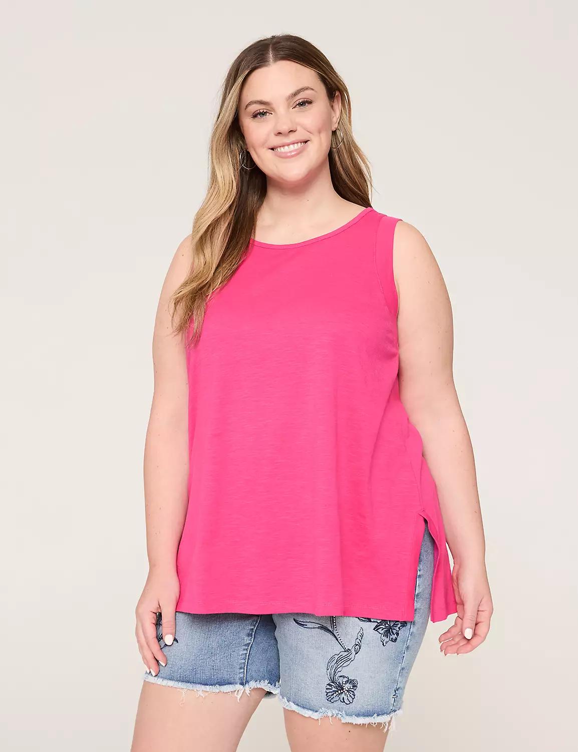 Trim-Detail Crew-Neck Tank Product Image