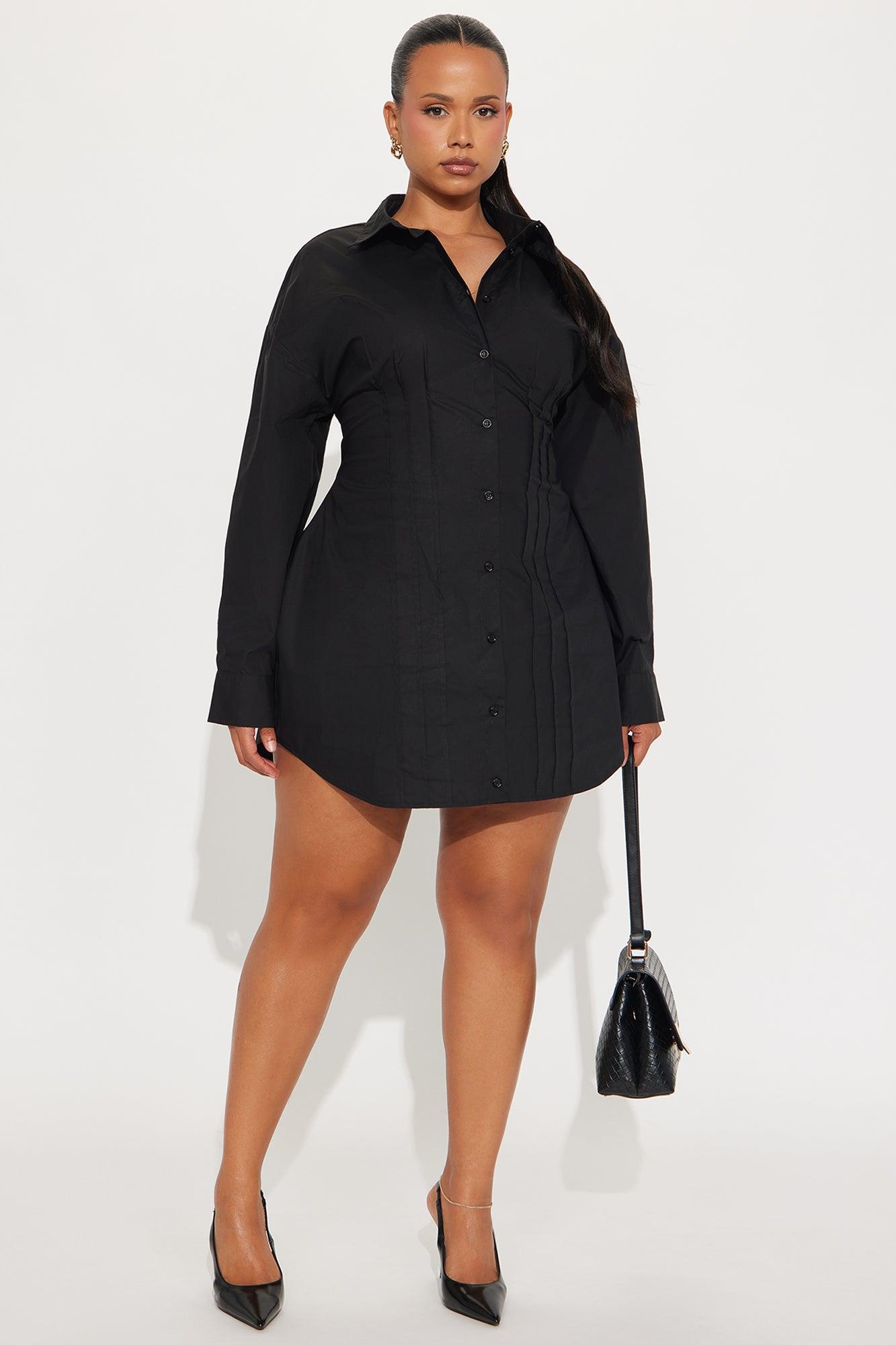 Vera Collar Shirt Mini Dress - Black Female Product Image