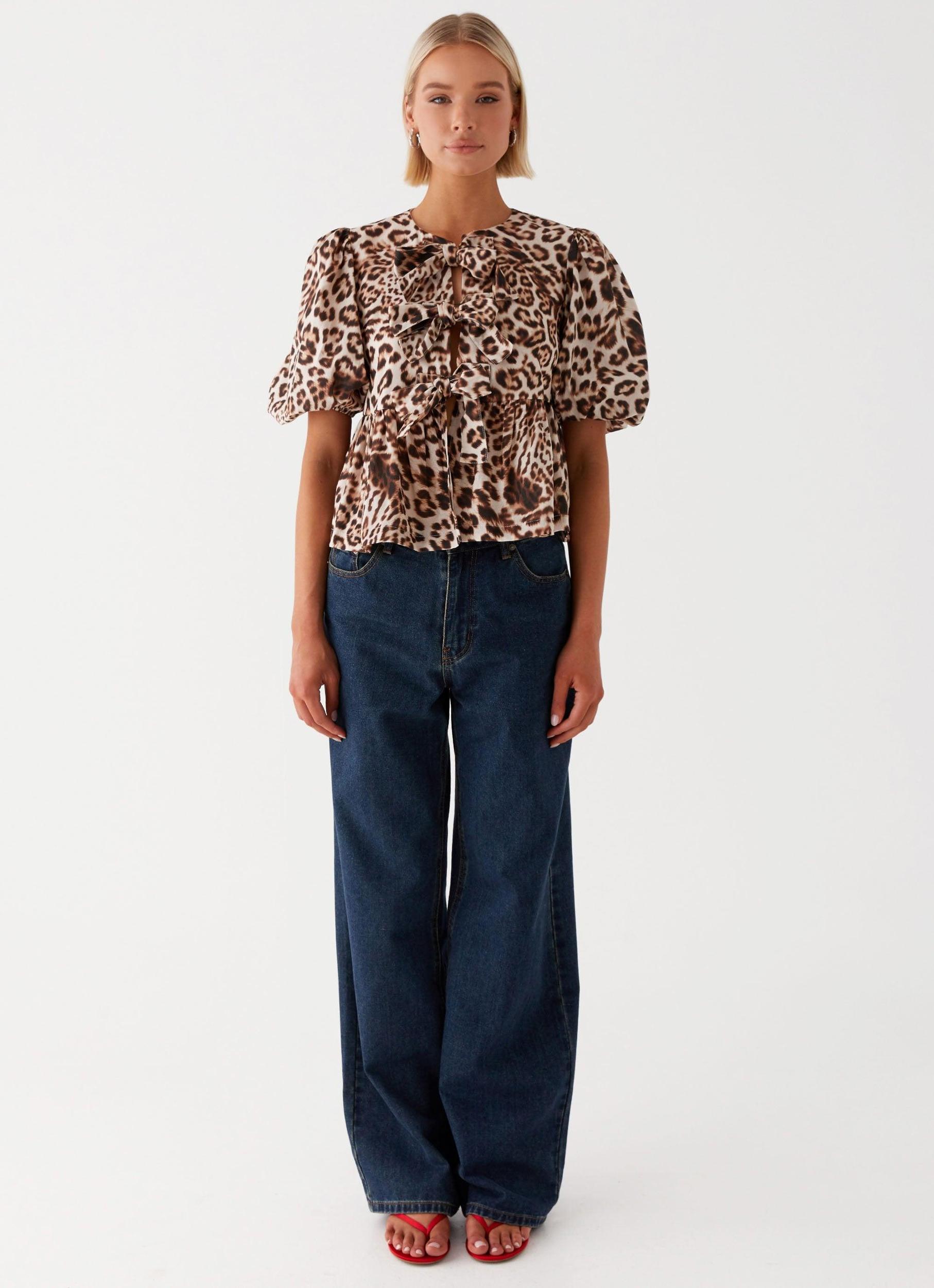 Western Wind Tie Top - Leopard Product Image