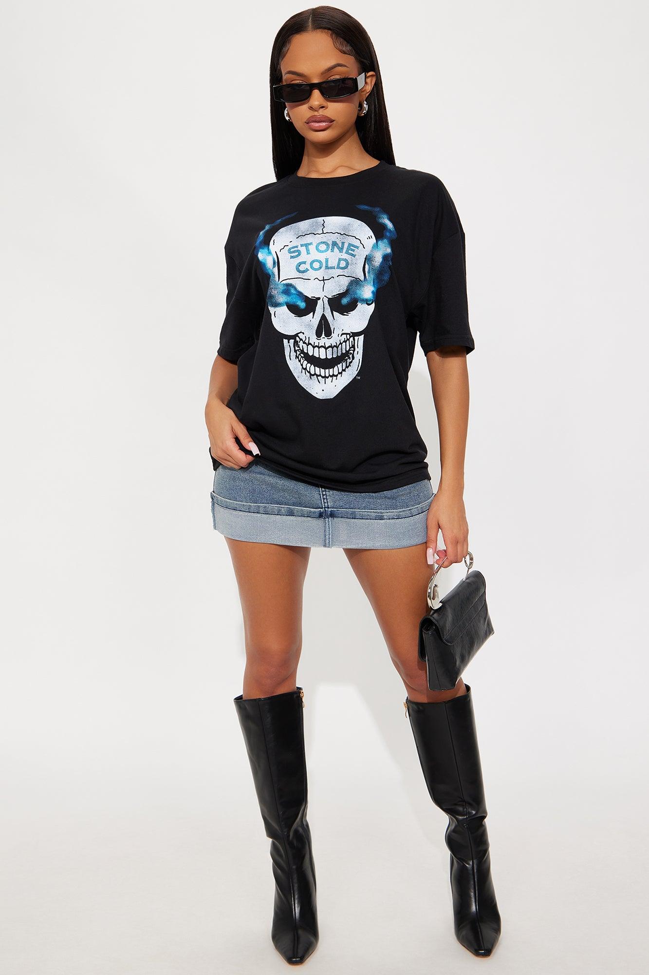 Steve Austin Stone Cold Tee - Black Female Product Image
