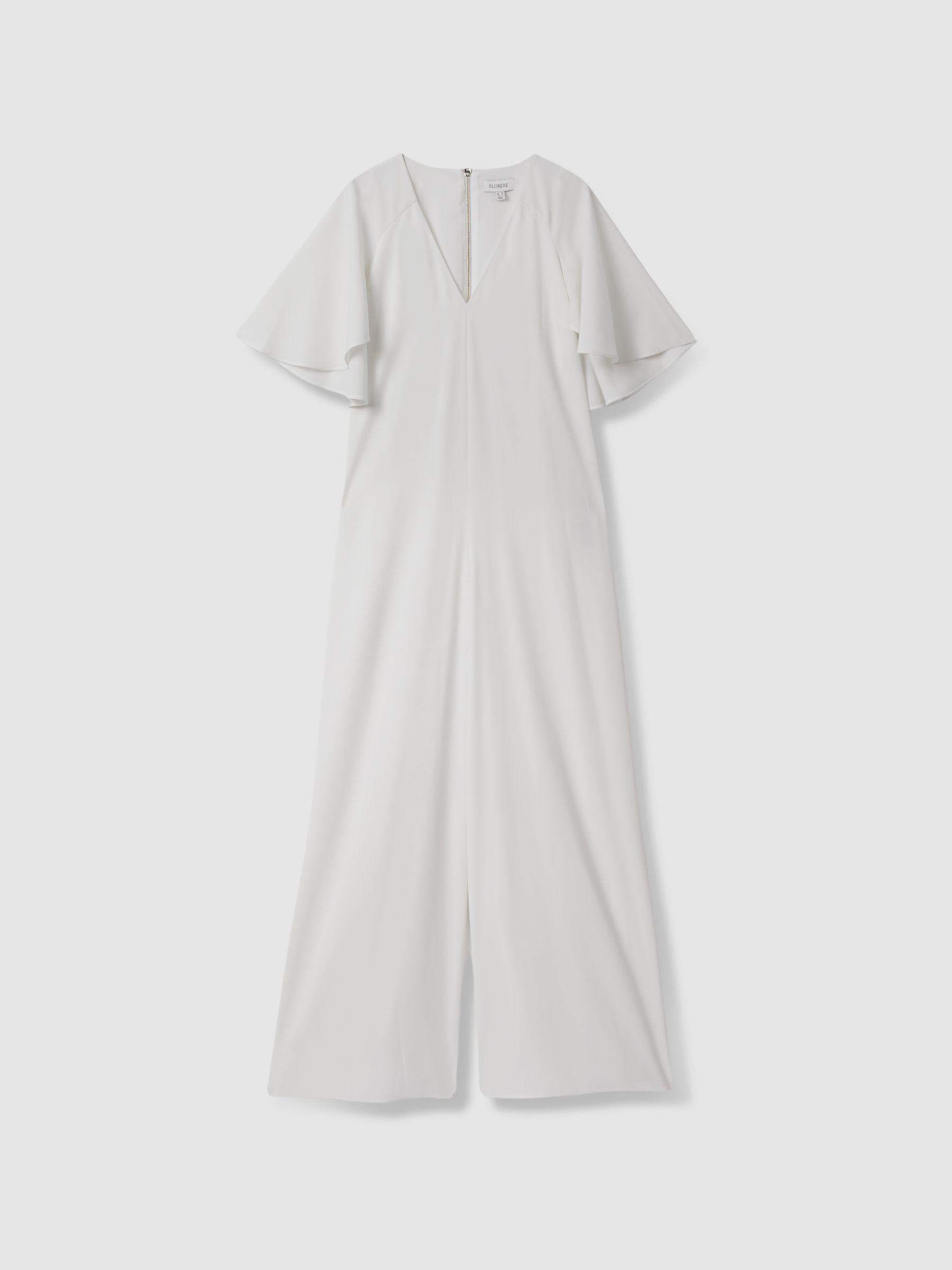 Florere Cape Wide Leg Jumpsuit in Ivory Product Image