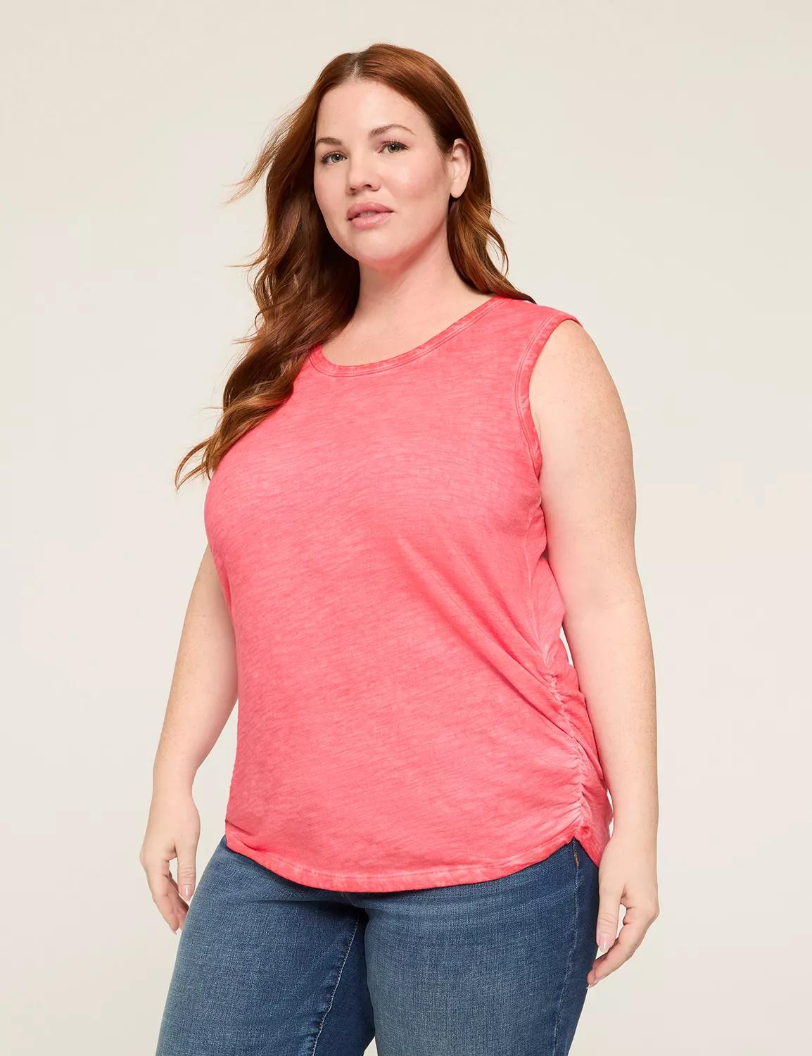 Scoop-Neck Side-Ruched Tank Product Image