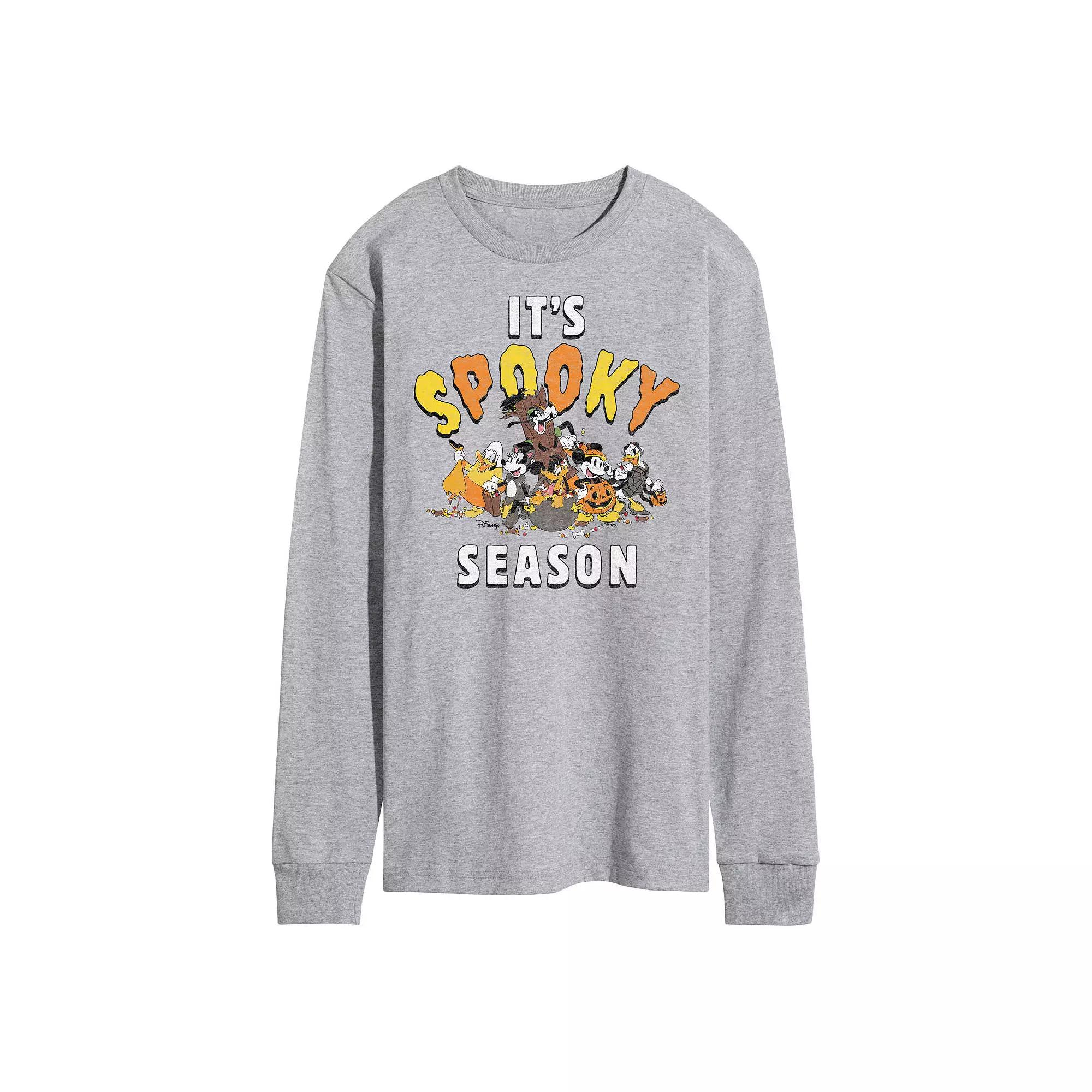 Disney's Mickey Mouse & Friends Men's It's Spooky Season Long Sleeve Graphic Tee,  Product Image