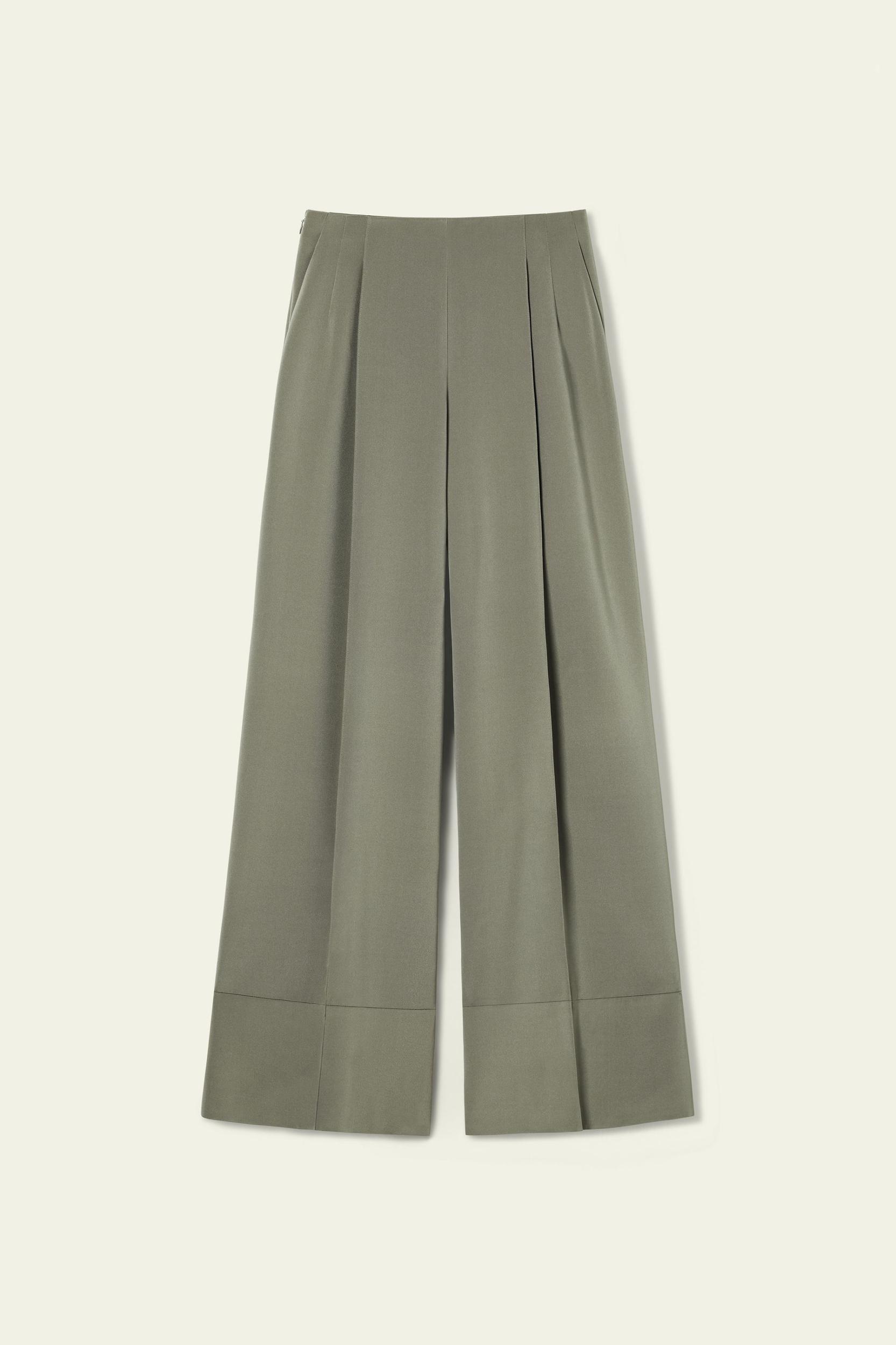 Stretch Silk Wide-Leg Pants Product Image