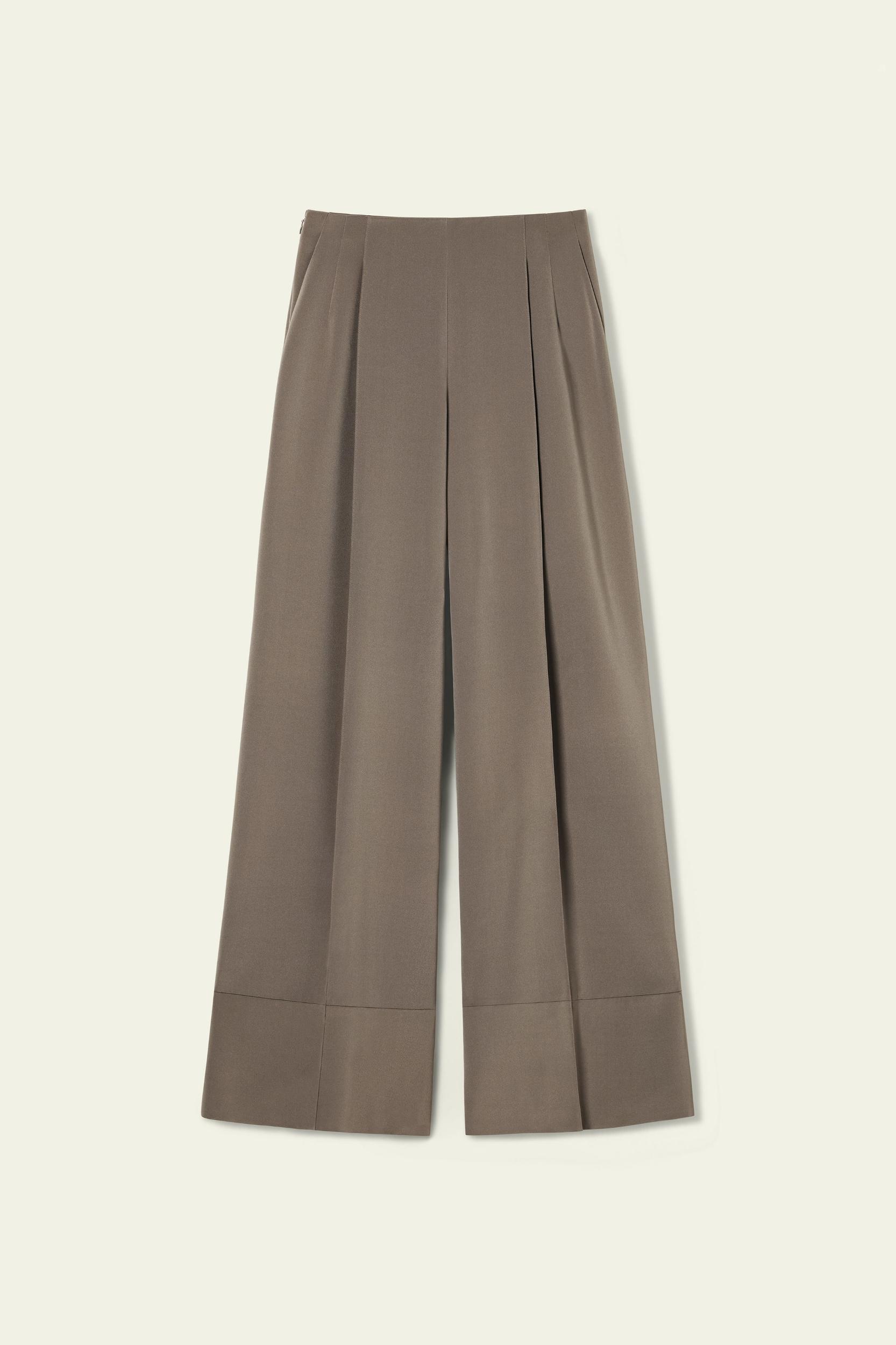 Stretch Silk Wide-Leg Pants Product Image