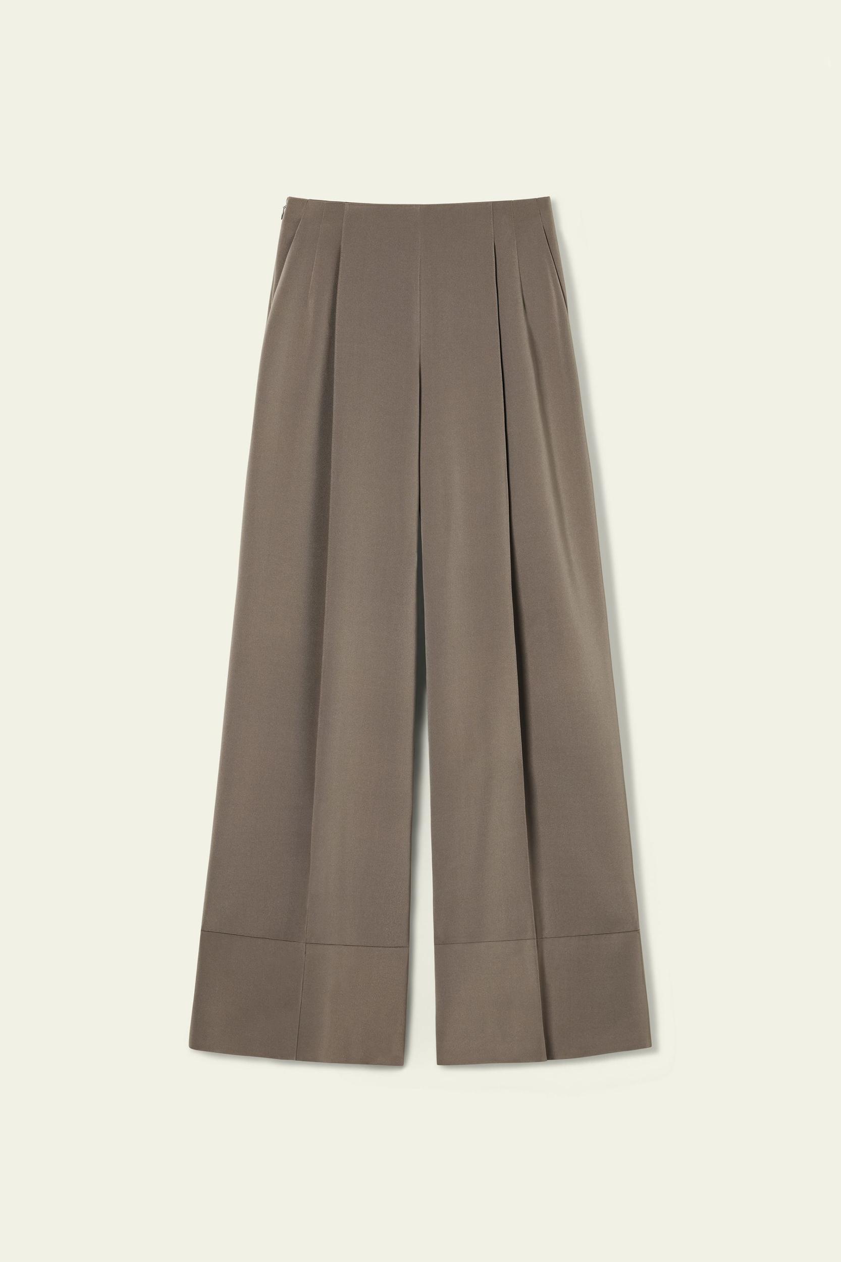 Stretch Silk Wide-Leg Pants Product Image