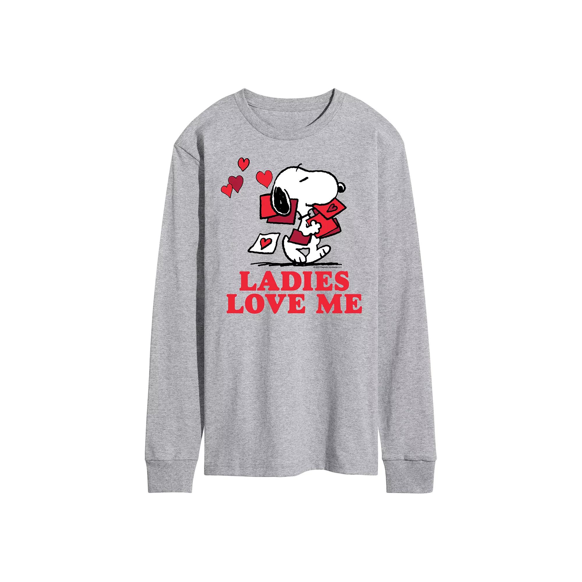 Men's Peanuts Ladies Love Me Long Sleeve Tee,  Product Image