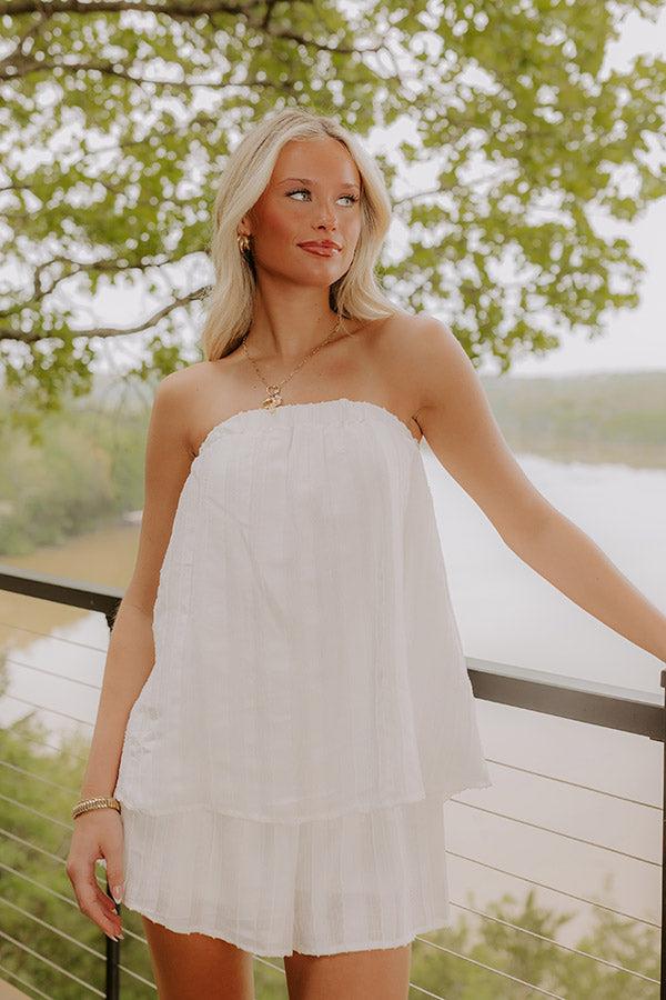 Cocktails First Romper in White Product Image