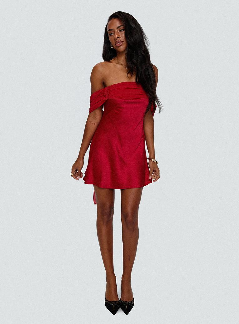Adoration Mini Dress Red Product Image
