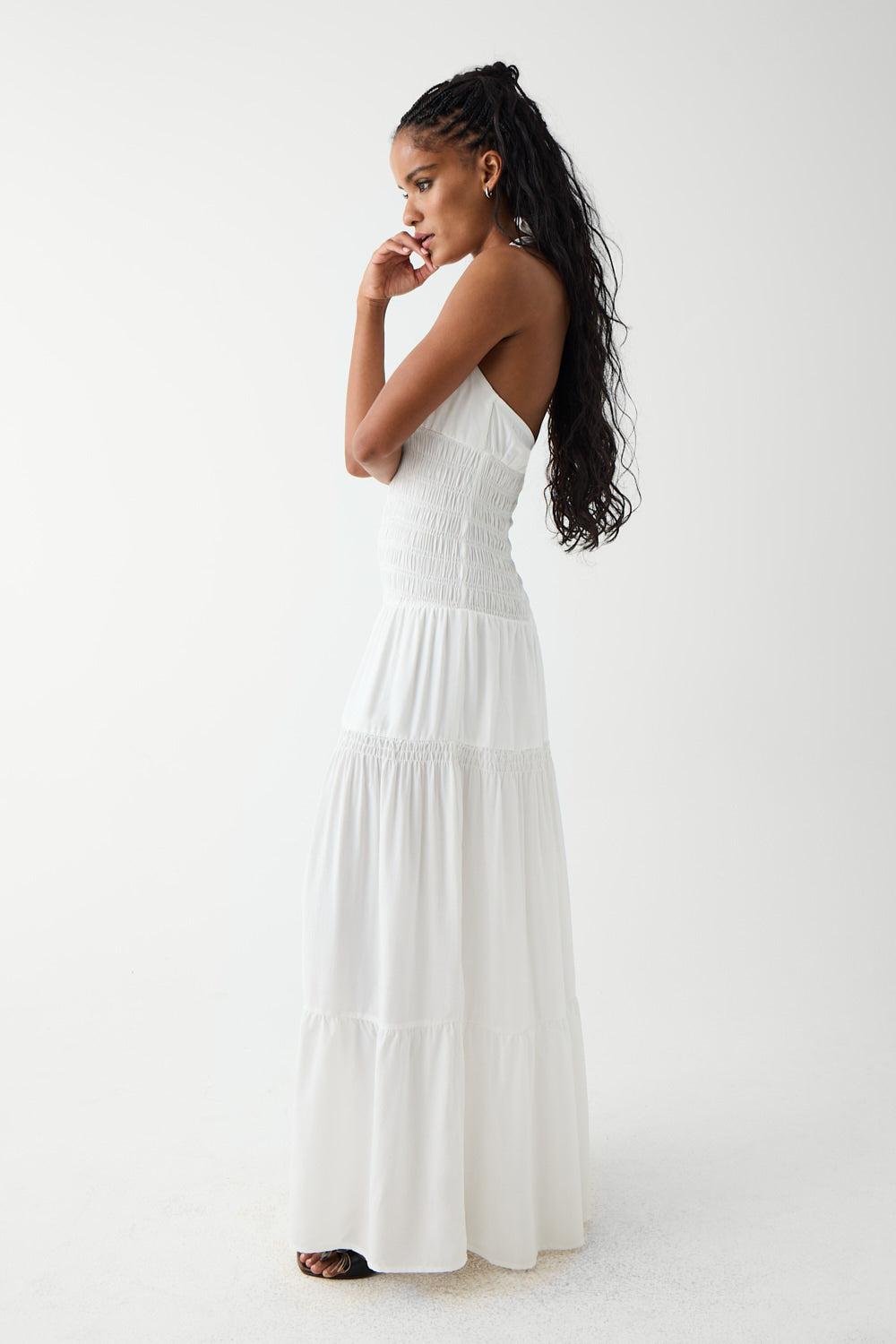River Halter Maxi Dress - White Product Image