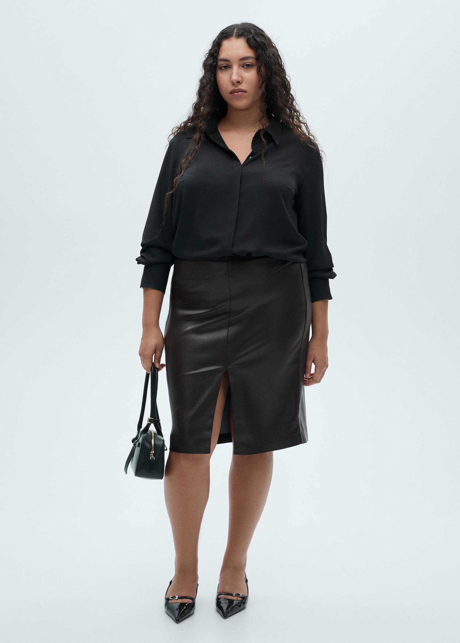 Fluid long-sleeved shirt - Women | MANGO USA Product Image