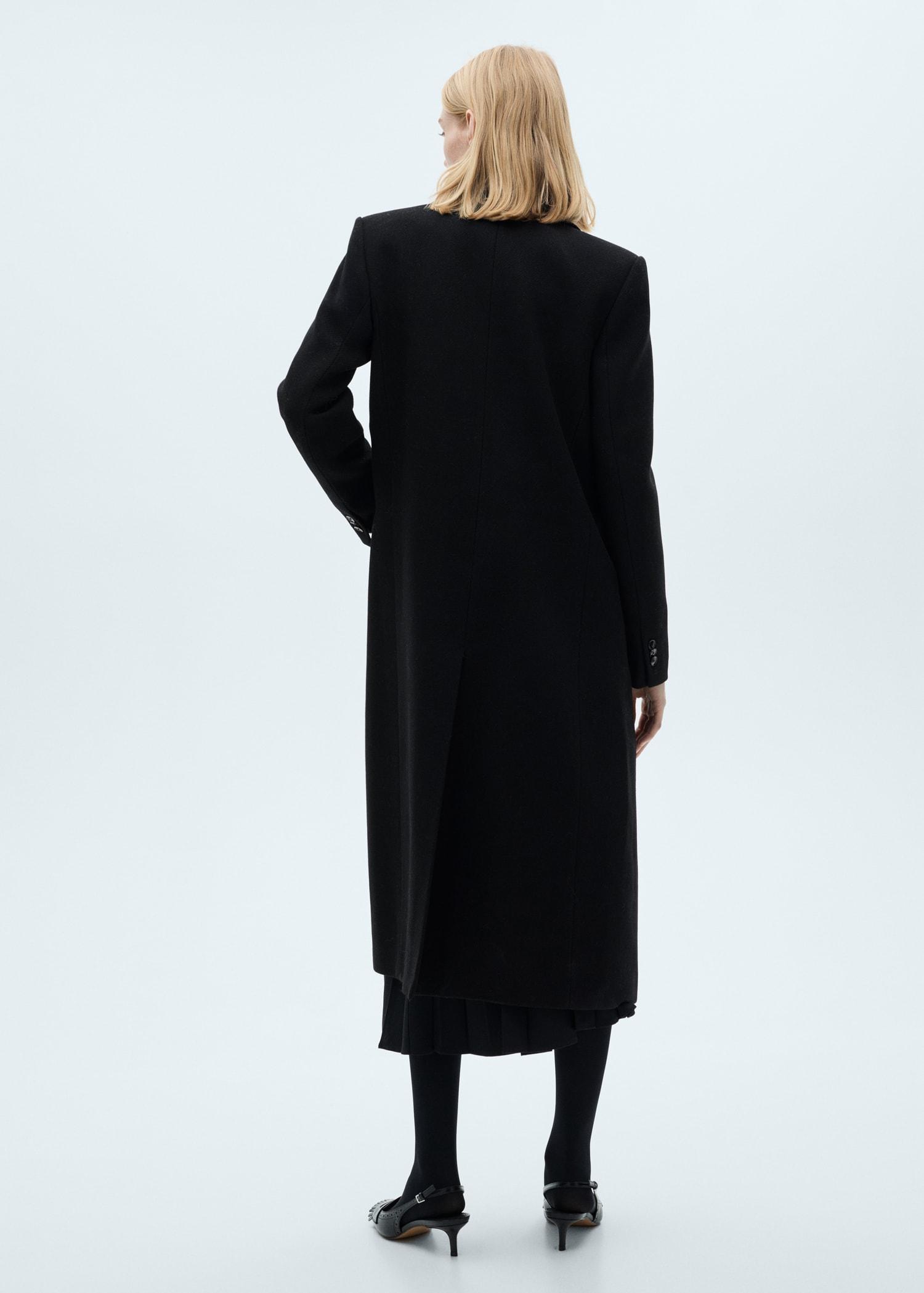 Long structured wool coat - Women | MANGO USA Product Image