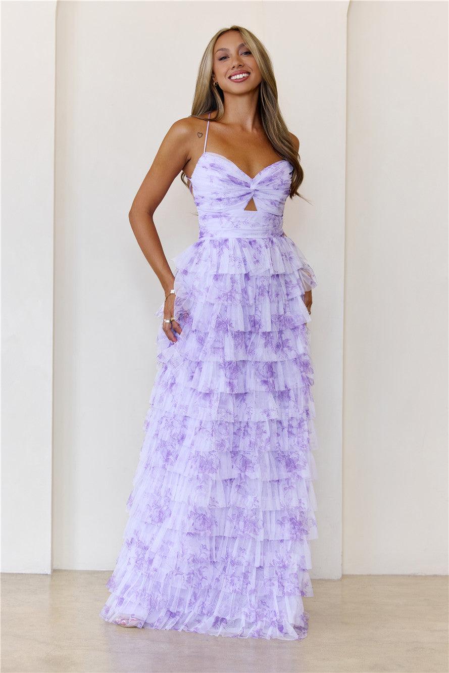 Elegant Whisper Maxi Dress Lilac Product Image